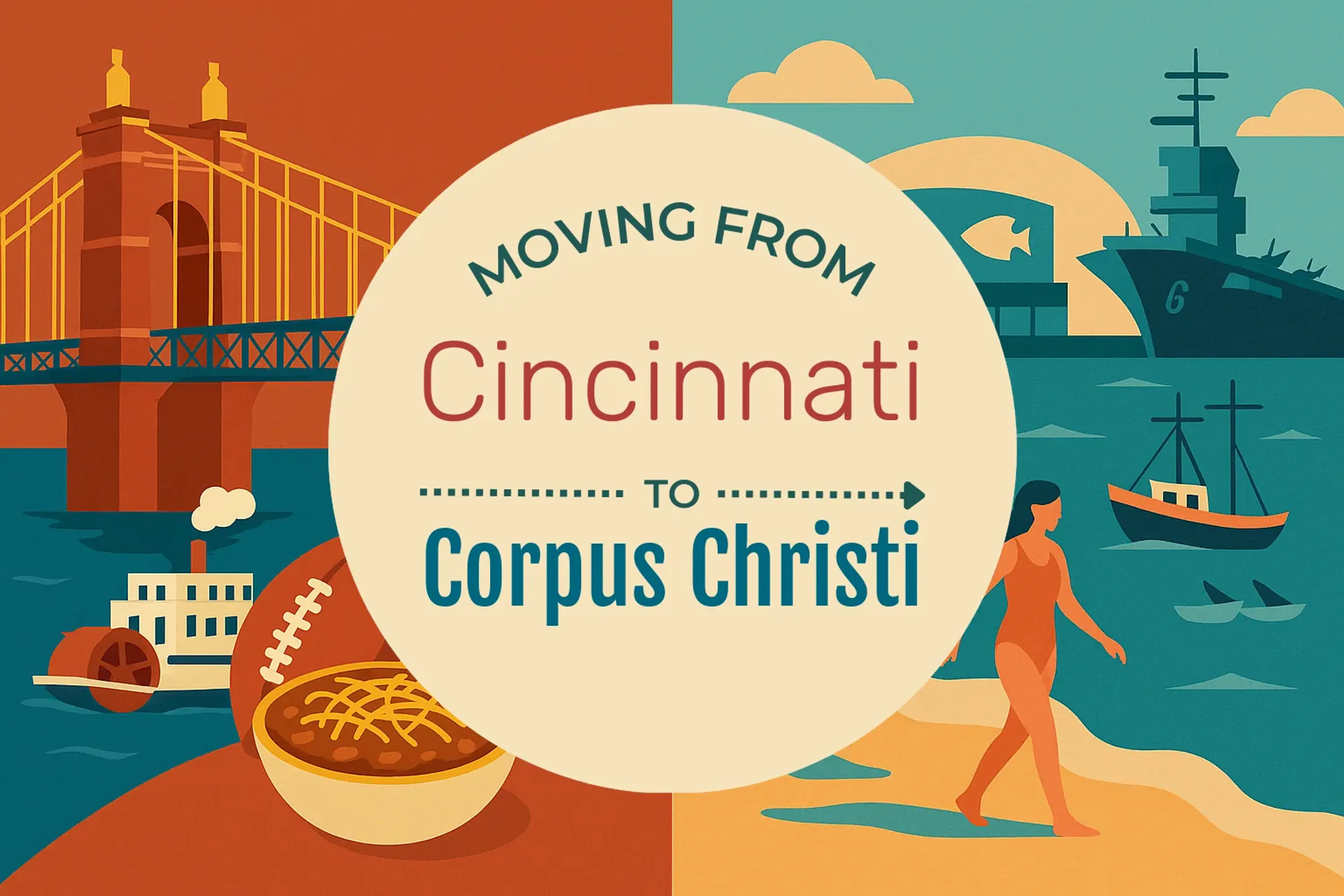 Side-by-side comparison of Cincinnati to Corpus Christi moving companies