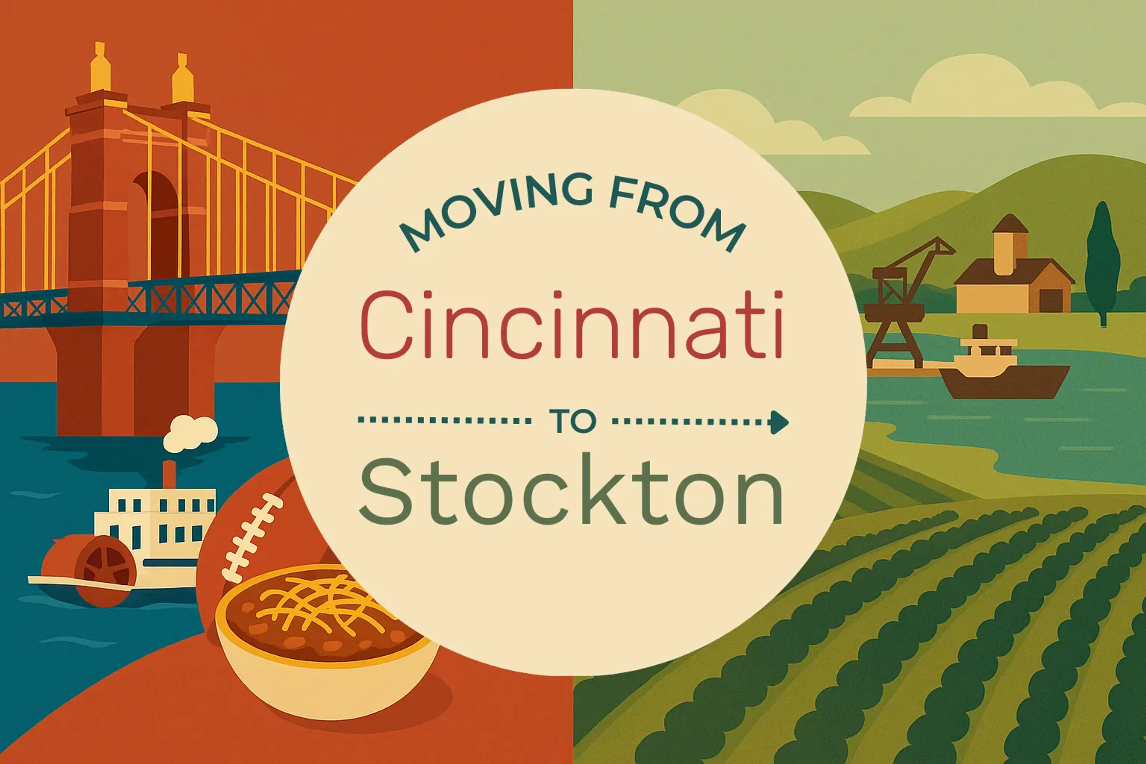 Side-by-side comparison of Cincinnati to Stockton moving companies
