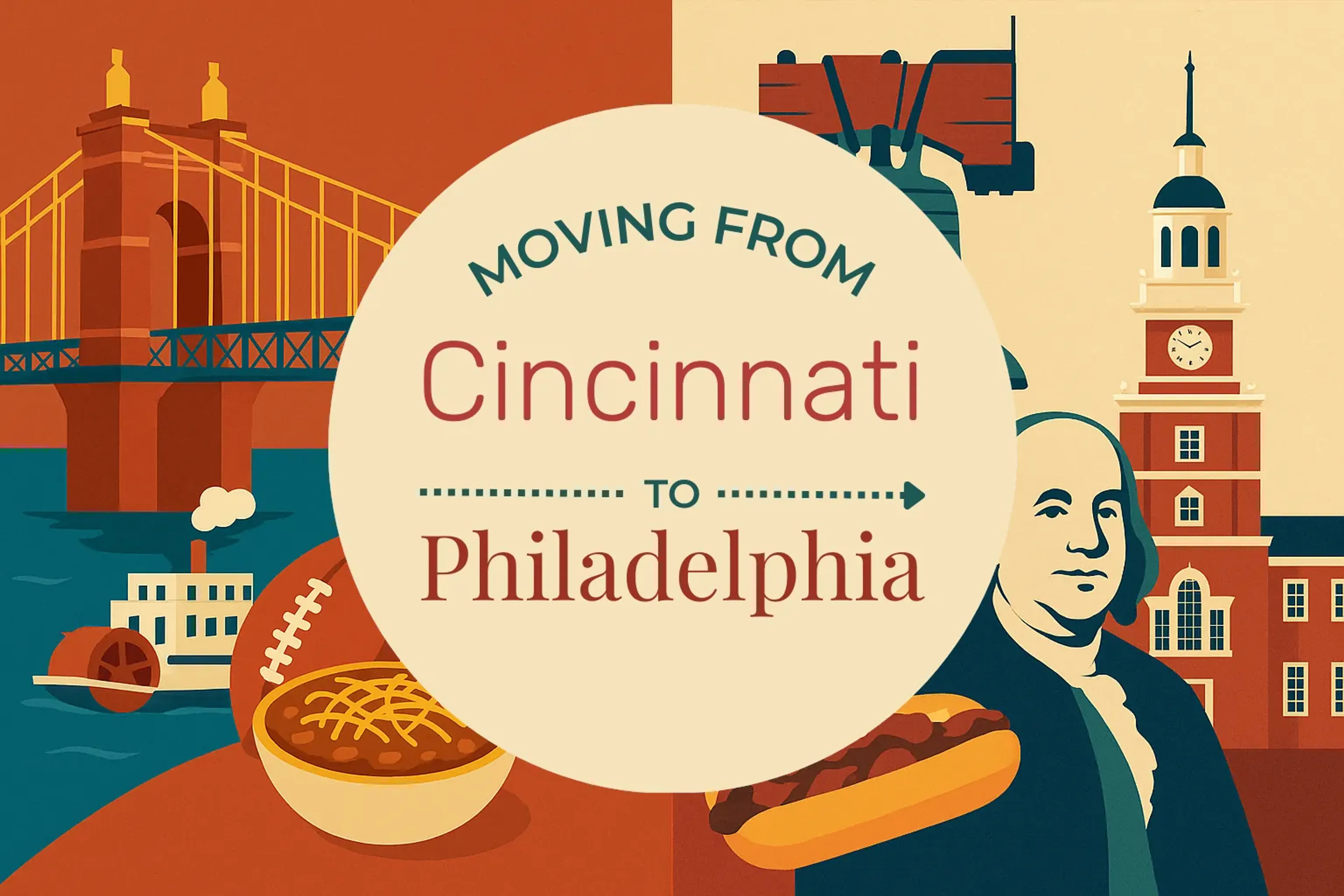 Side-by-side comparison of Cincinnati to Philadelphia moving companies