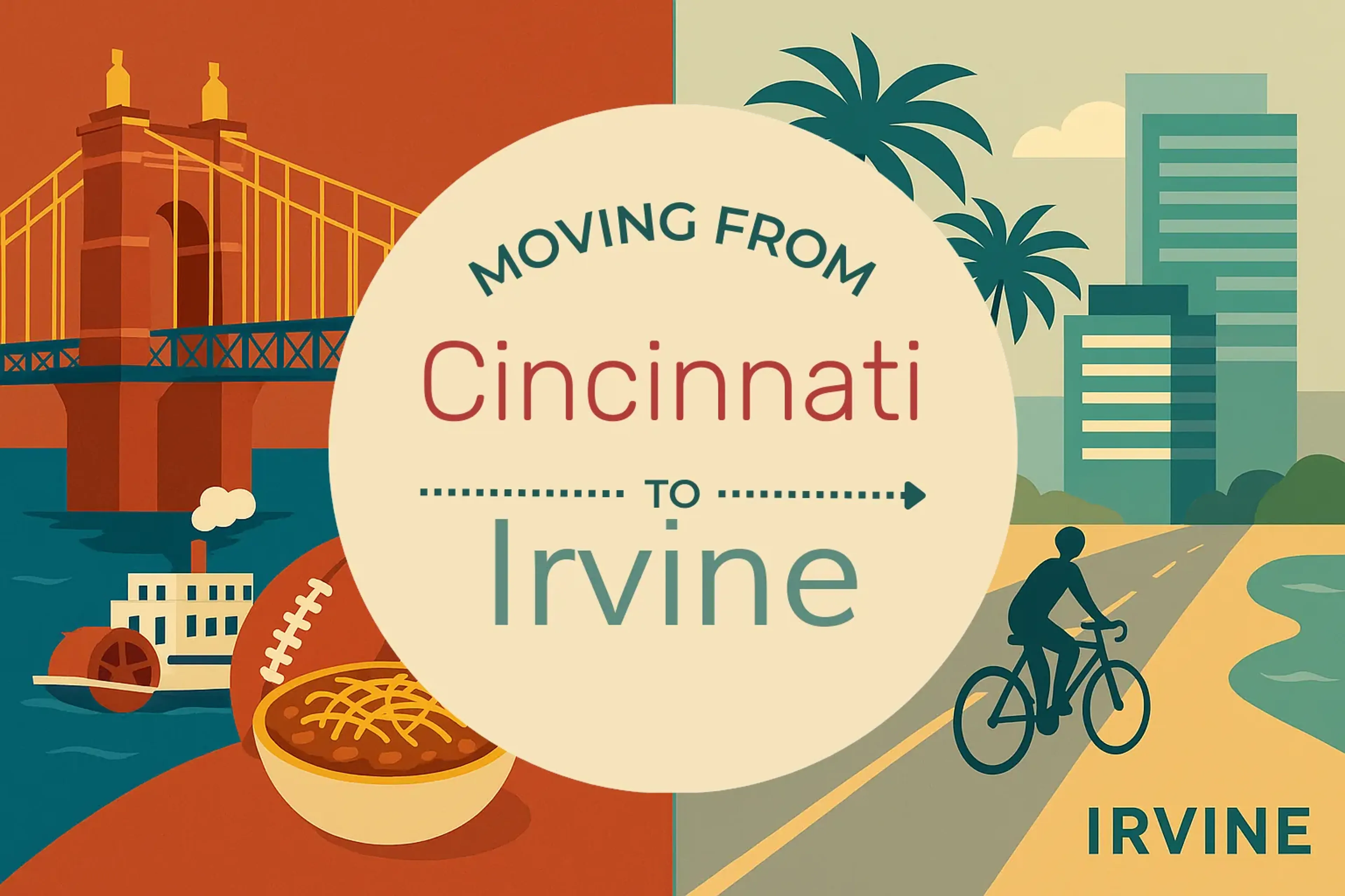 Side-by-side comparison of Cincinnati to Irvine moving companies