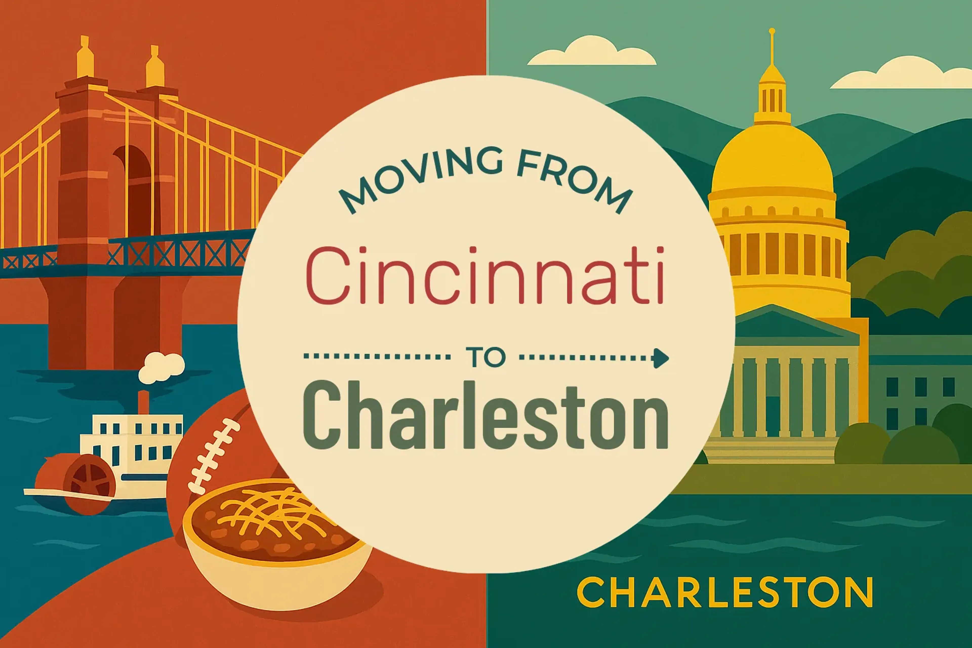Side-by-side comparison of Cincinnati to Charleston moving companies