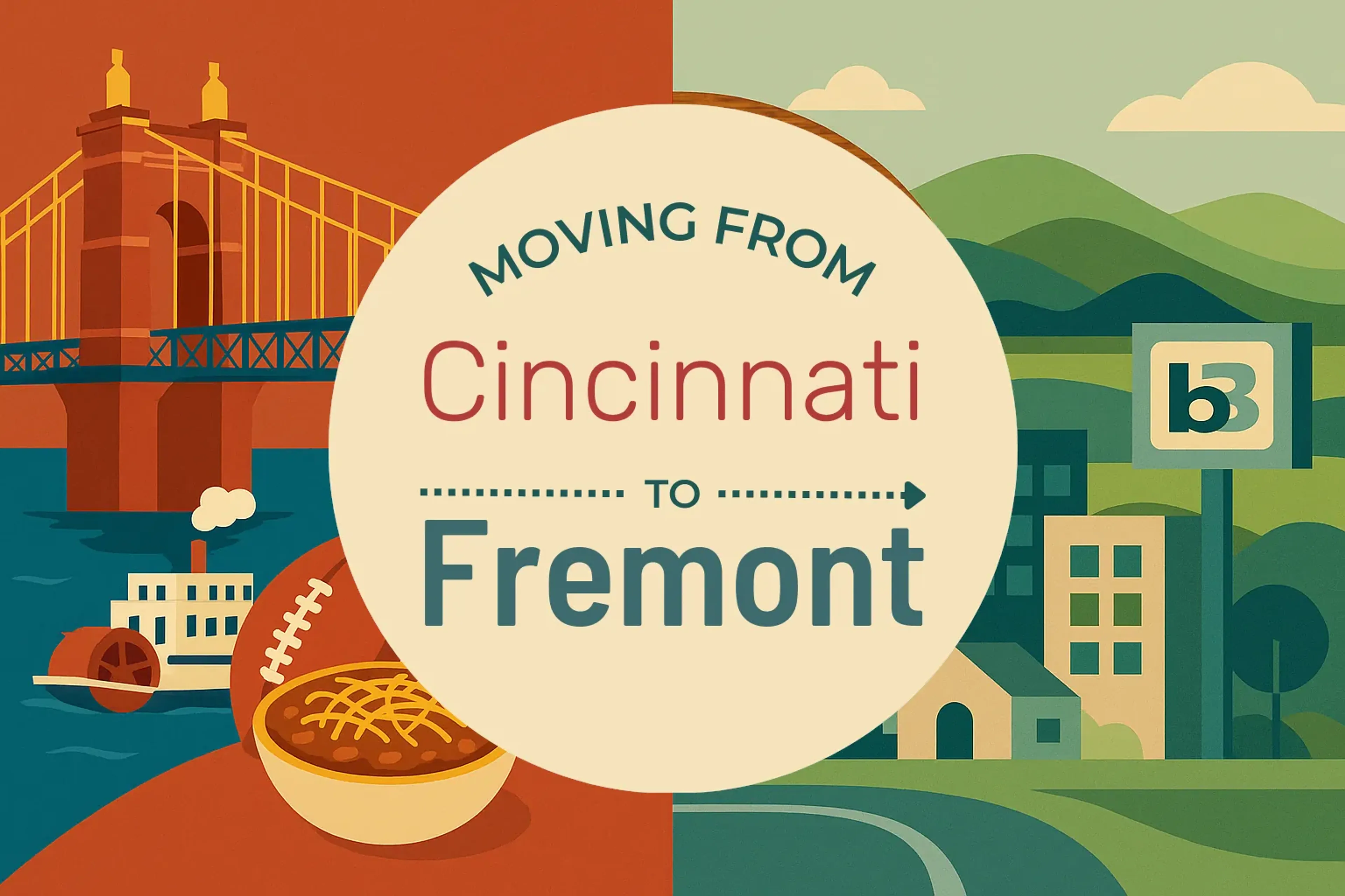 Side-by-side comparison of Cincinnati to Fremont moving companies
