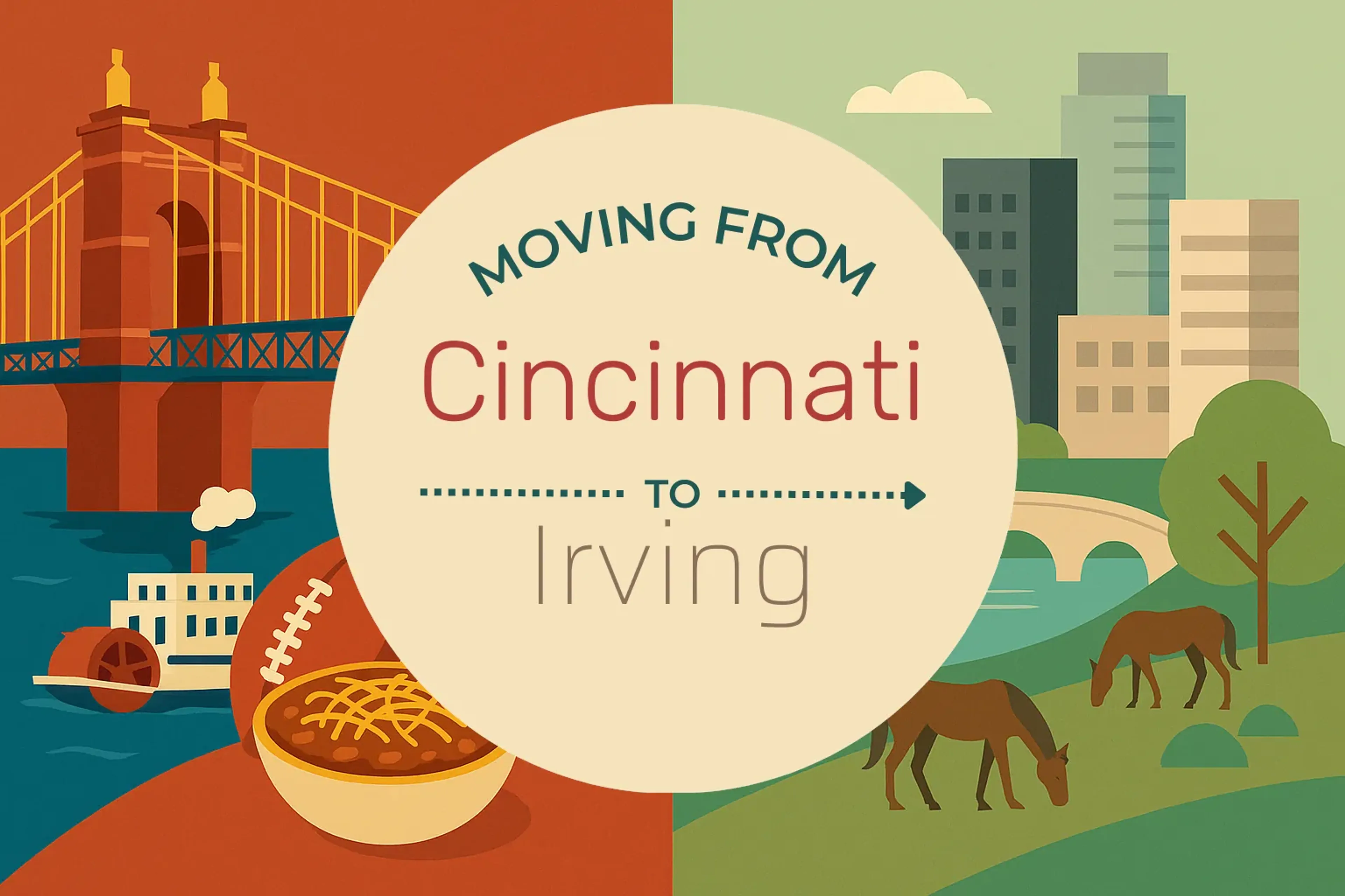 Side-by-side comparison of Cincinnati to Irving moving companies