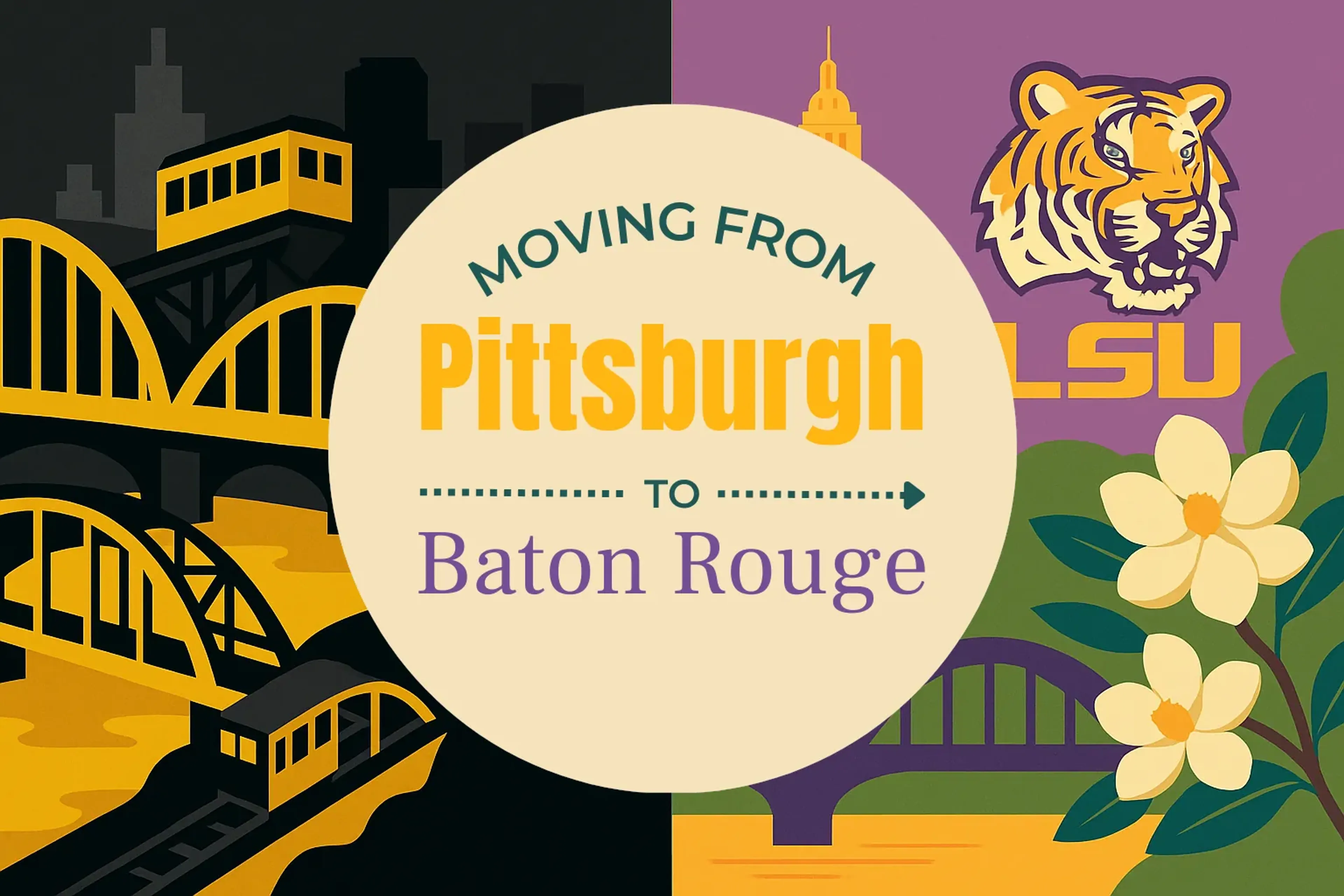 Side-by-side comparison of Pittsburgh to Baton Rouge moving companies