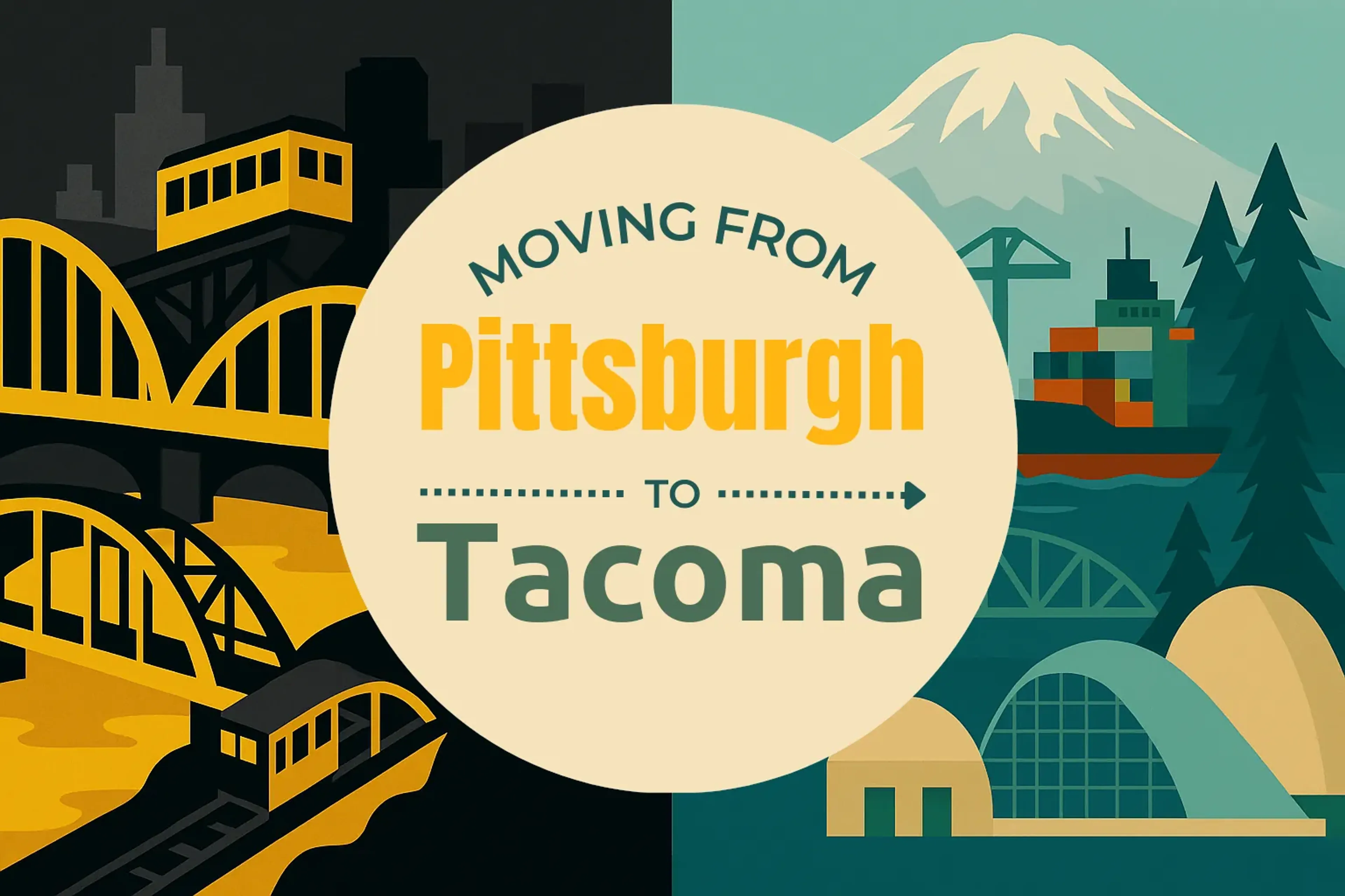 Side-by-side comparison of Pittsburgh to Tacoma moving companies