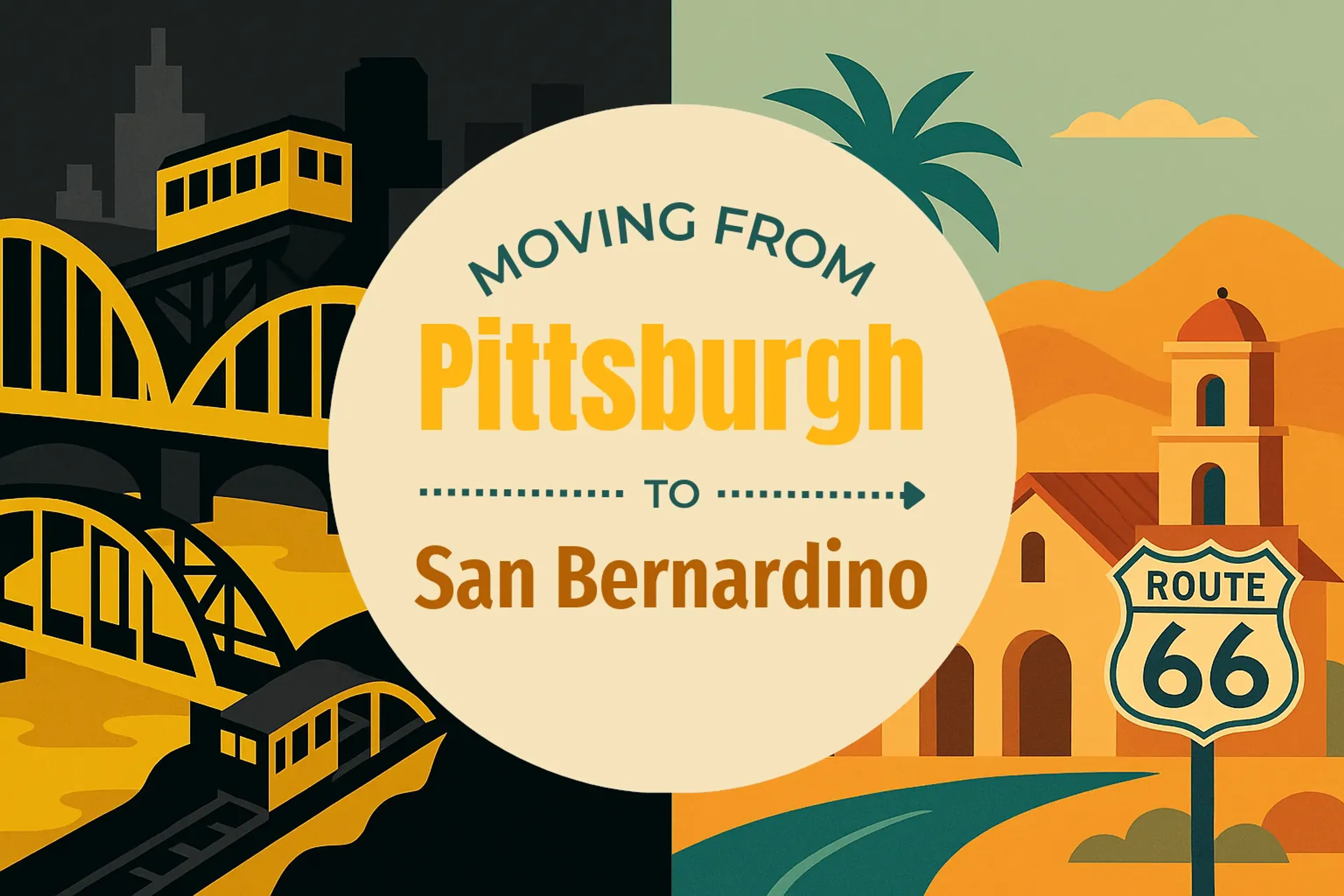 Side-by-side comparison of Pittsburgh to San Bernardino moving companies