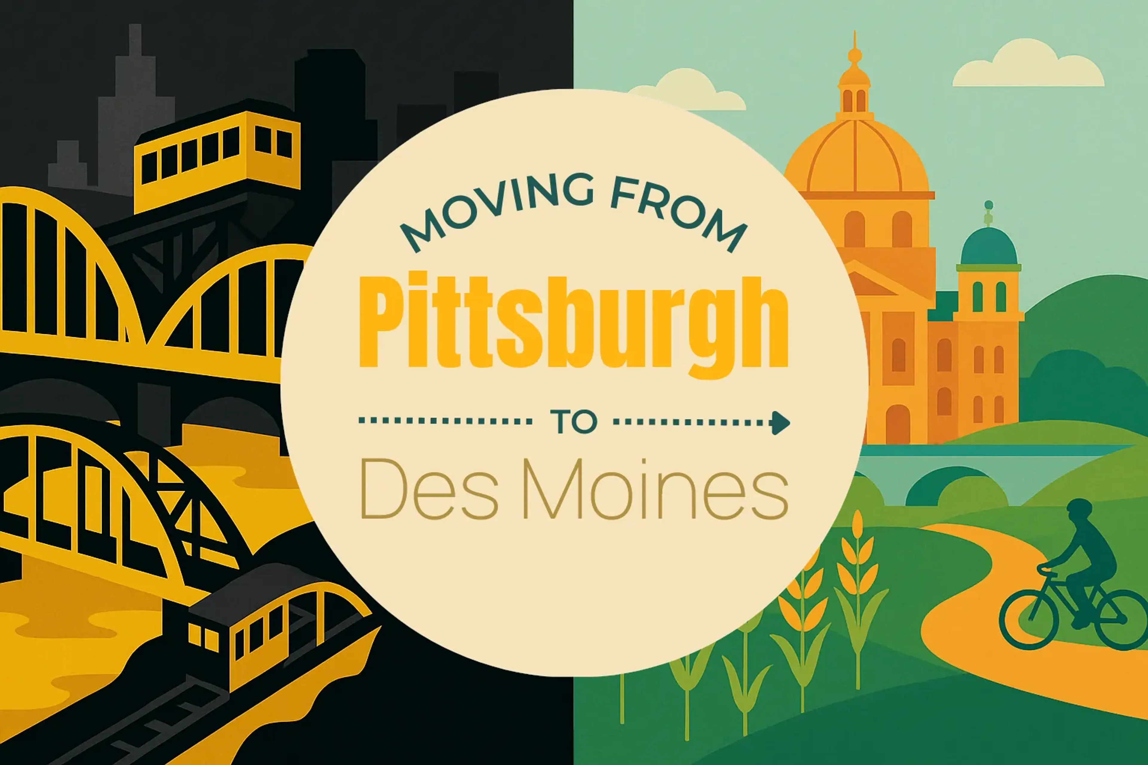 Side-by-side comparison of Pittsburgh to Des Moines moving companies