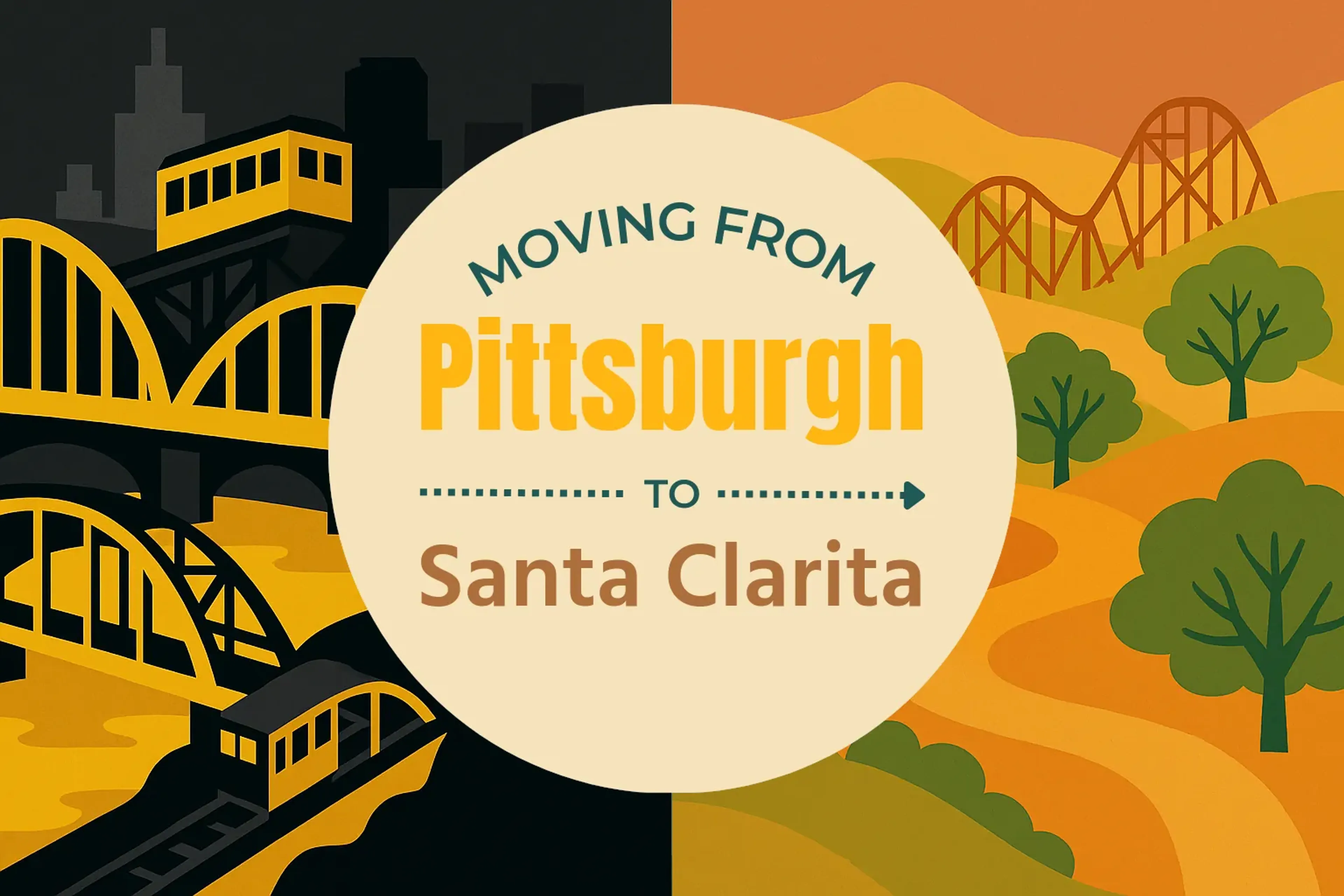 Side-by-side comparison of Pittsburgh to Santa Clarita moving companies