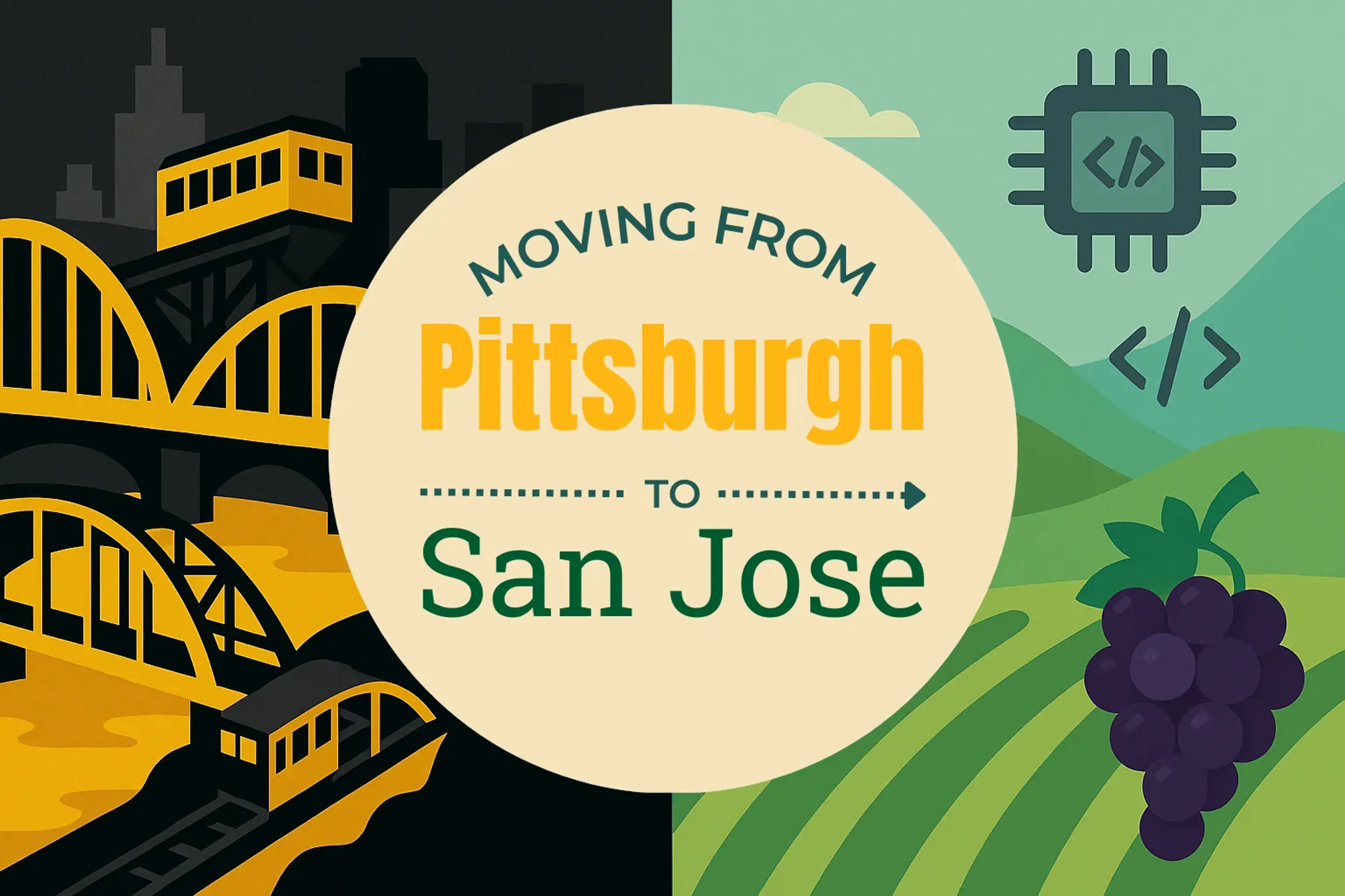 Side-by-side comparison of Pittsburgh to San Jose moving companies