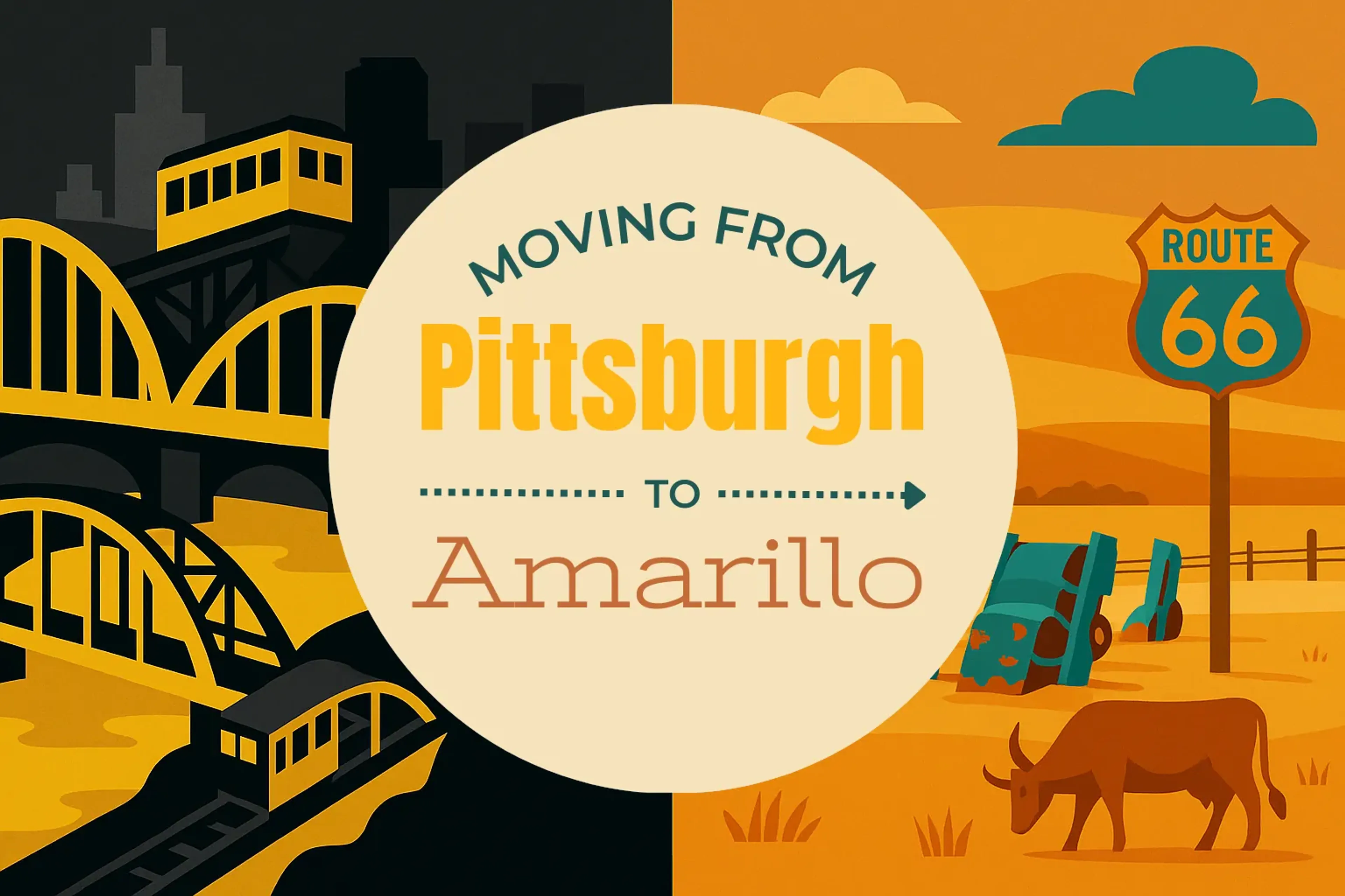 Side-by-side comparison of Pittsburgh to Amarillo moving companies