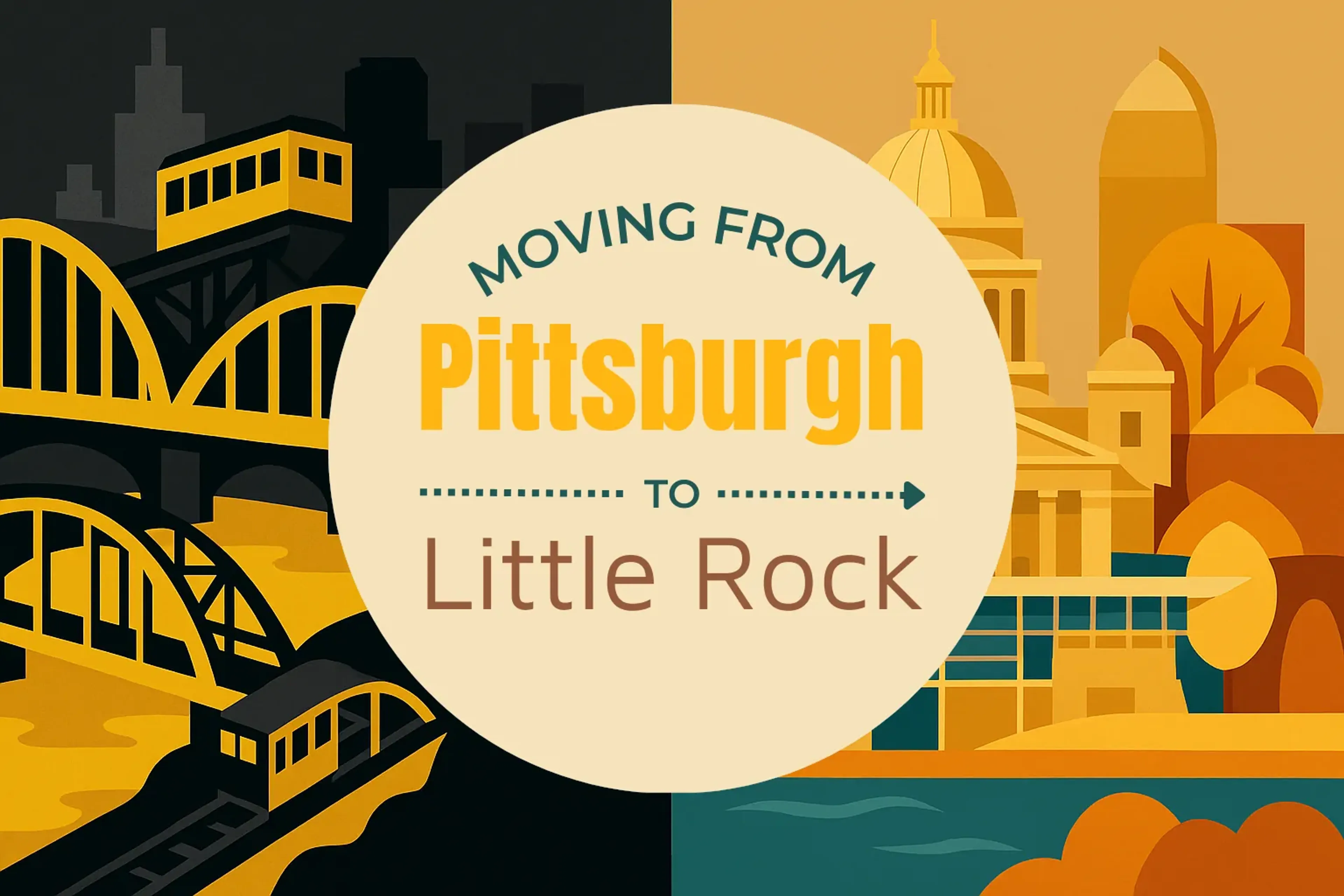 Side-by-side comparison of Pittsburgh to Little Rock moving companies