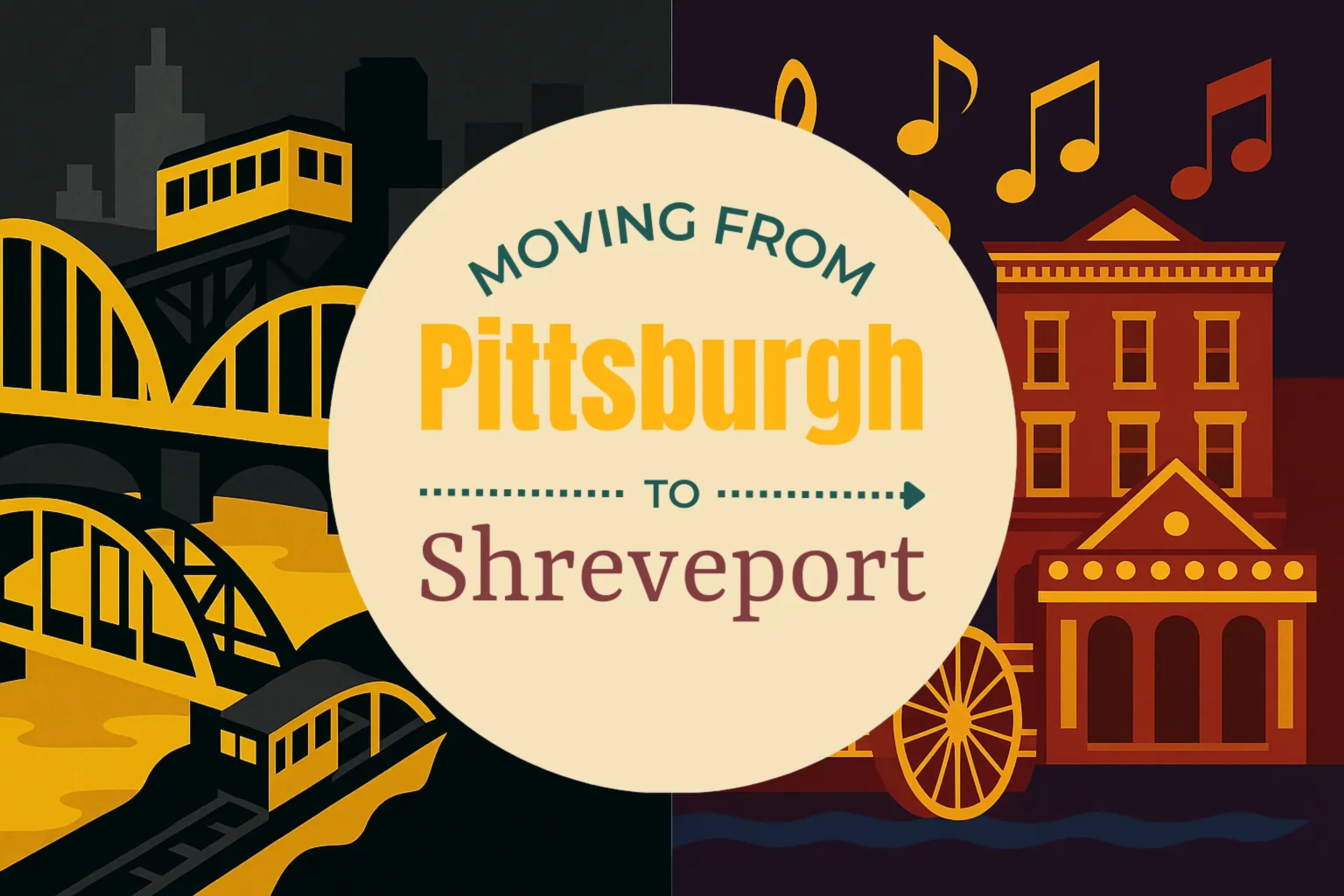 Side-by-side comparison of Pittsburgh to Shreveport moving companies