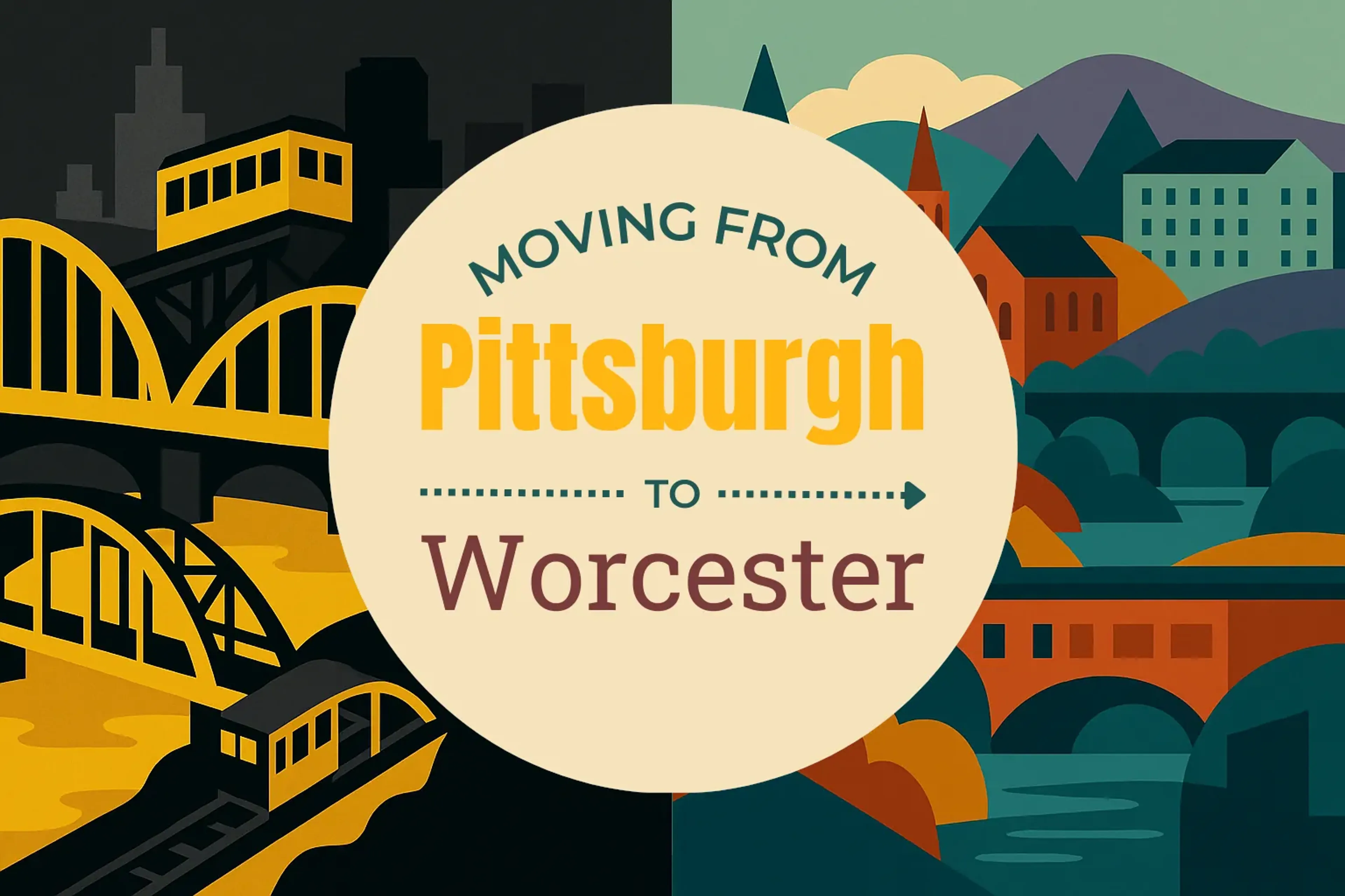 Side-by-side comparison of Pittsburgh to Worcester moving companies