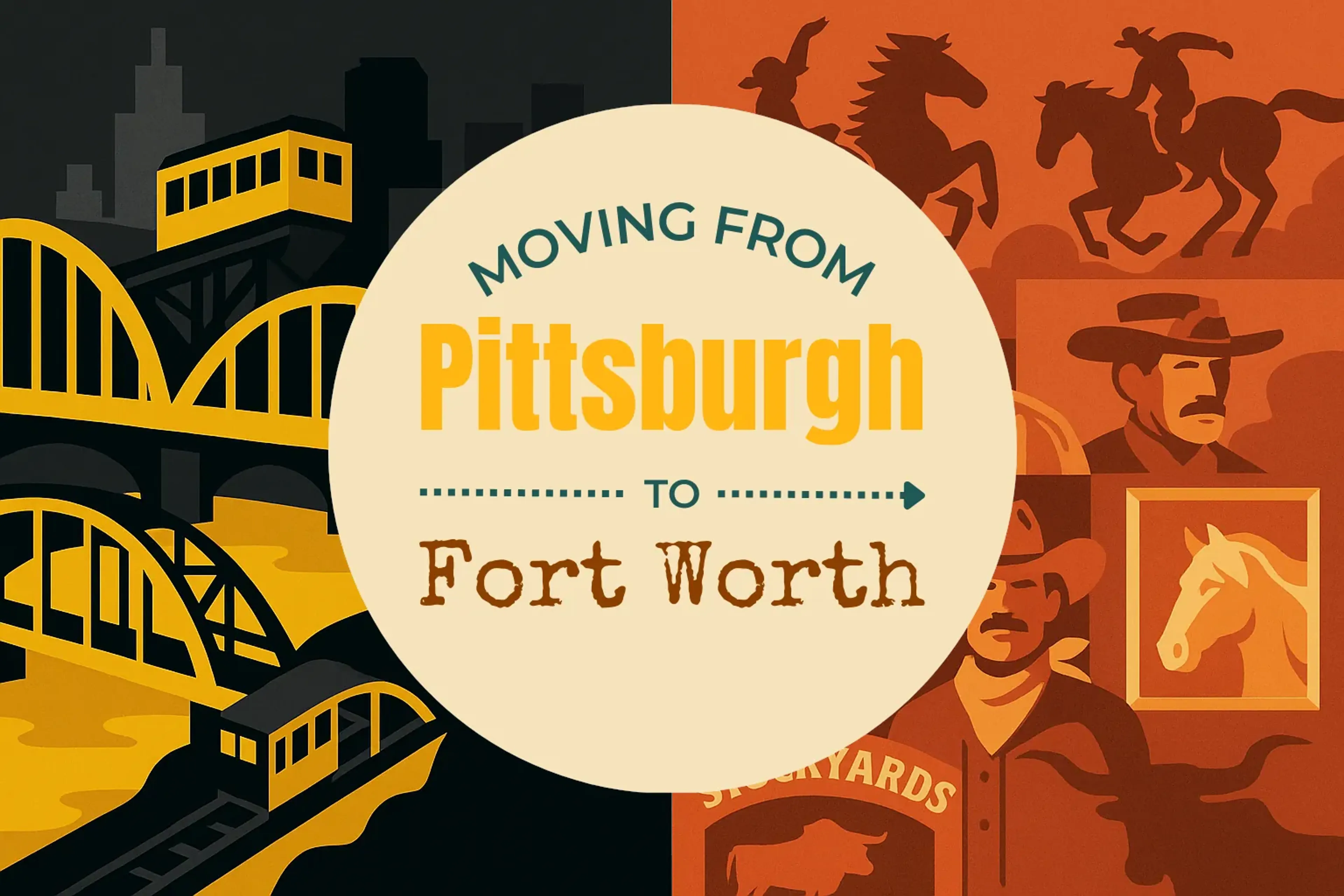 Side-by-side comparison of Pittsburgh to Fort Worth moving companies