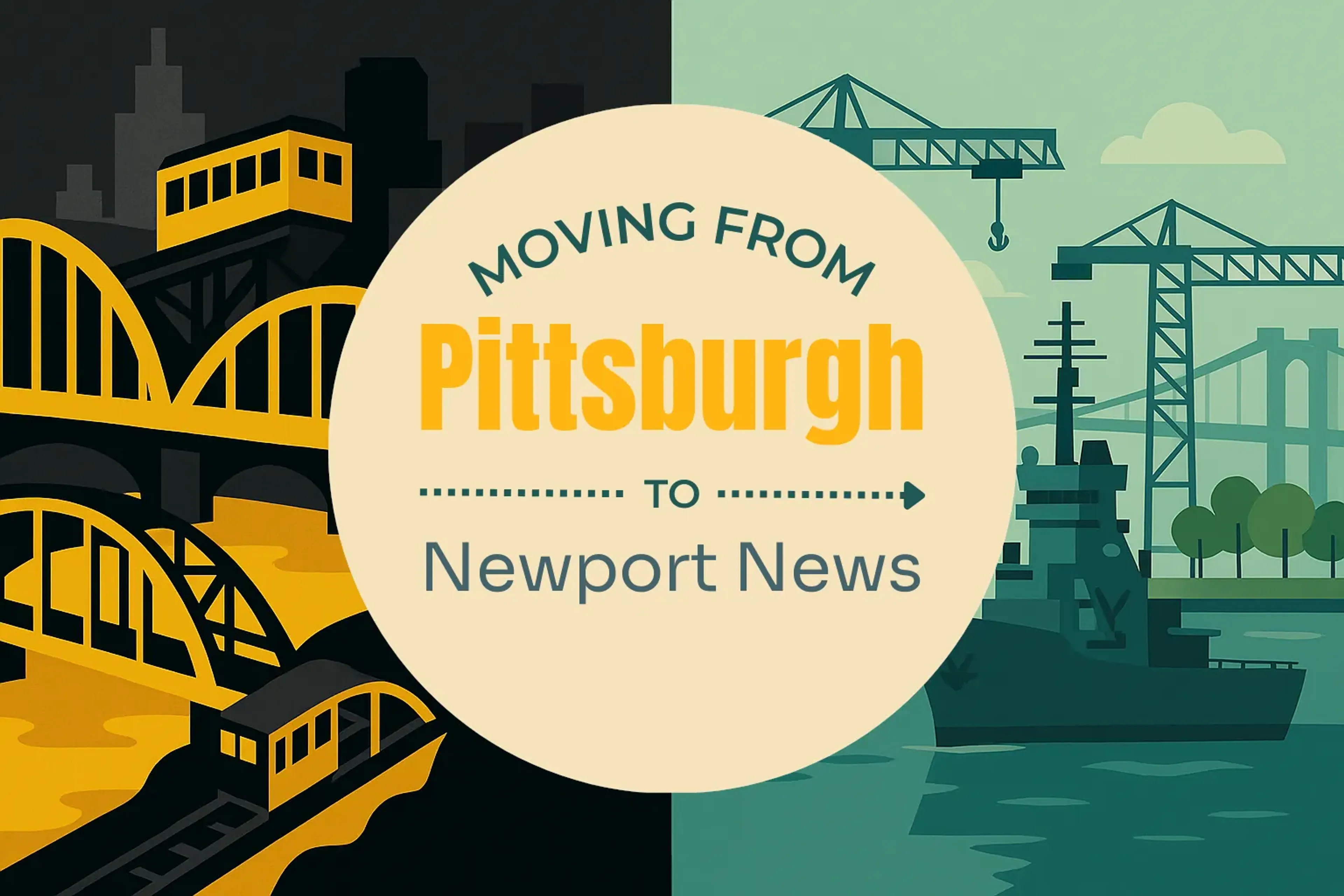 Side-by-side comparison of Pittsburgh to Newport News moving companies