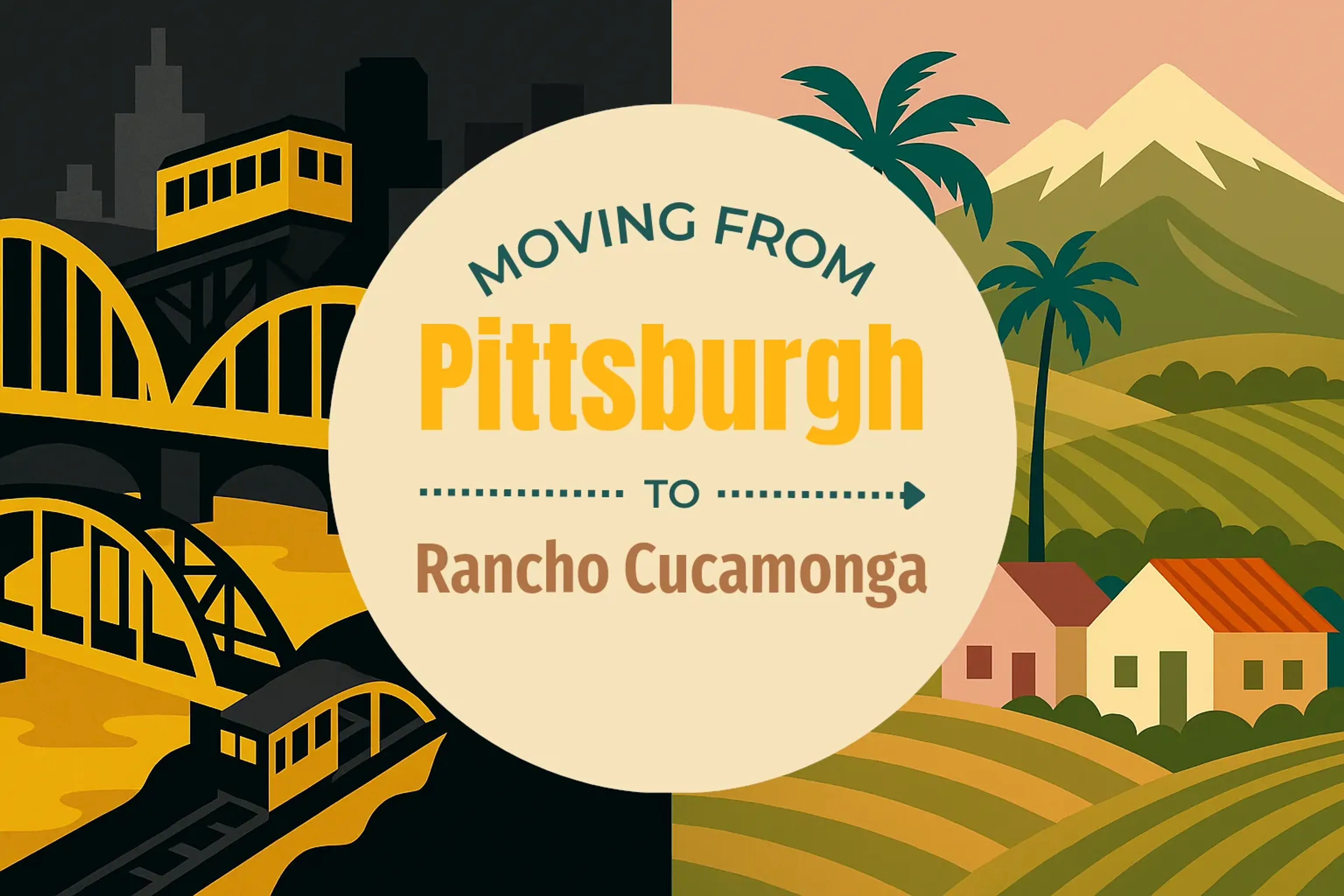 Side-by-side comparison of Pittsburgh to Rancho Cucamonga moving companies