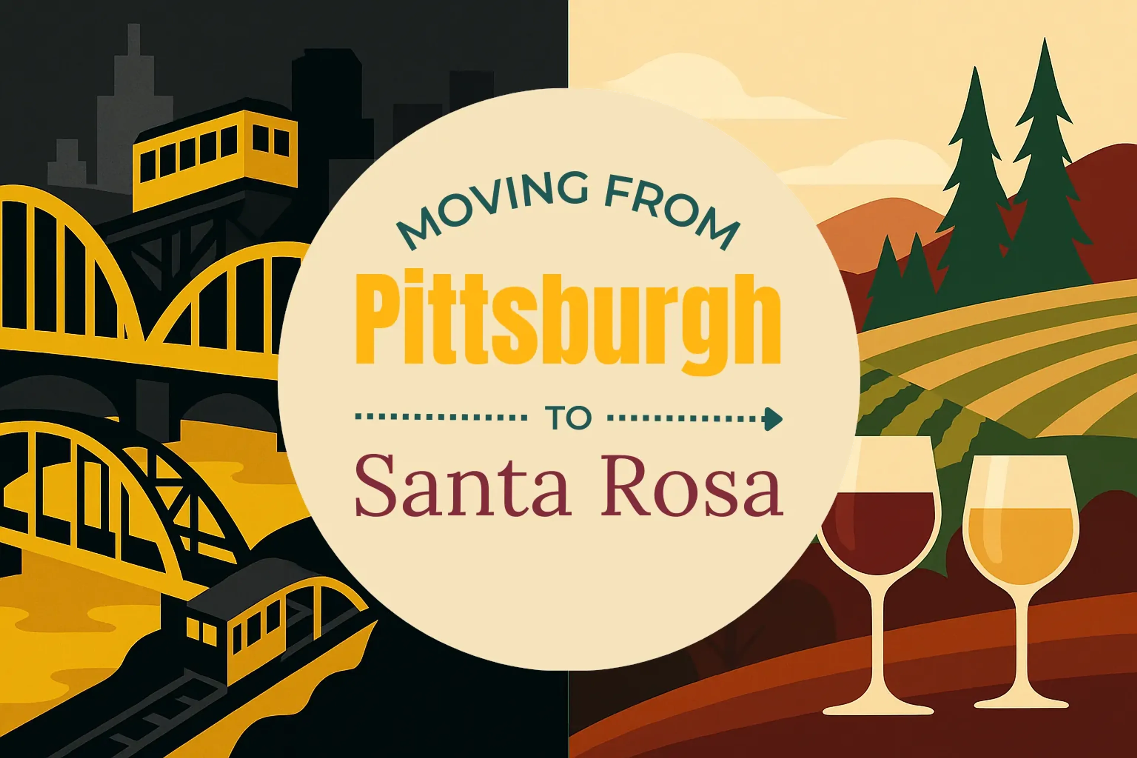Side-by-side comparison of Pittsburgh to Santa Rosa moving companies
