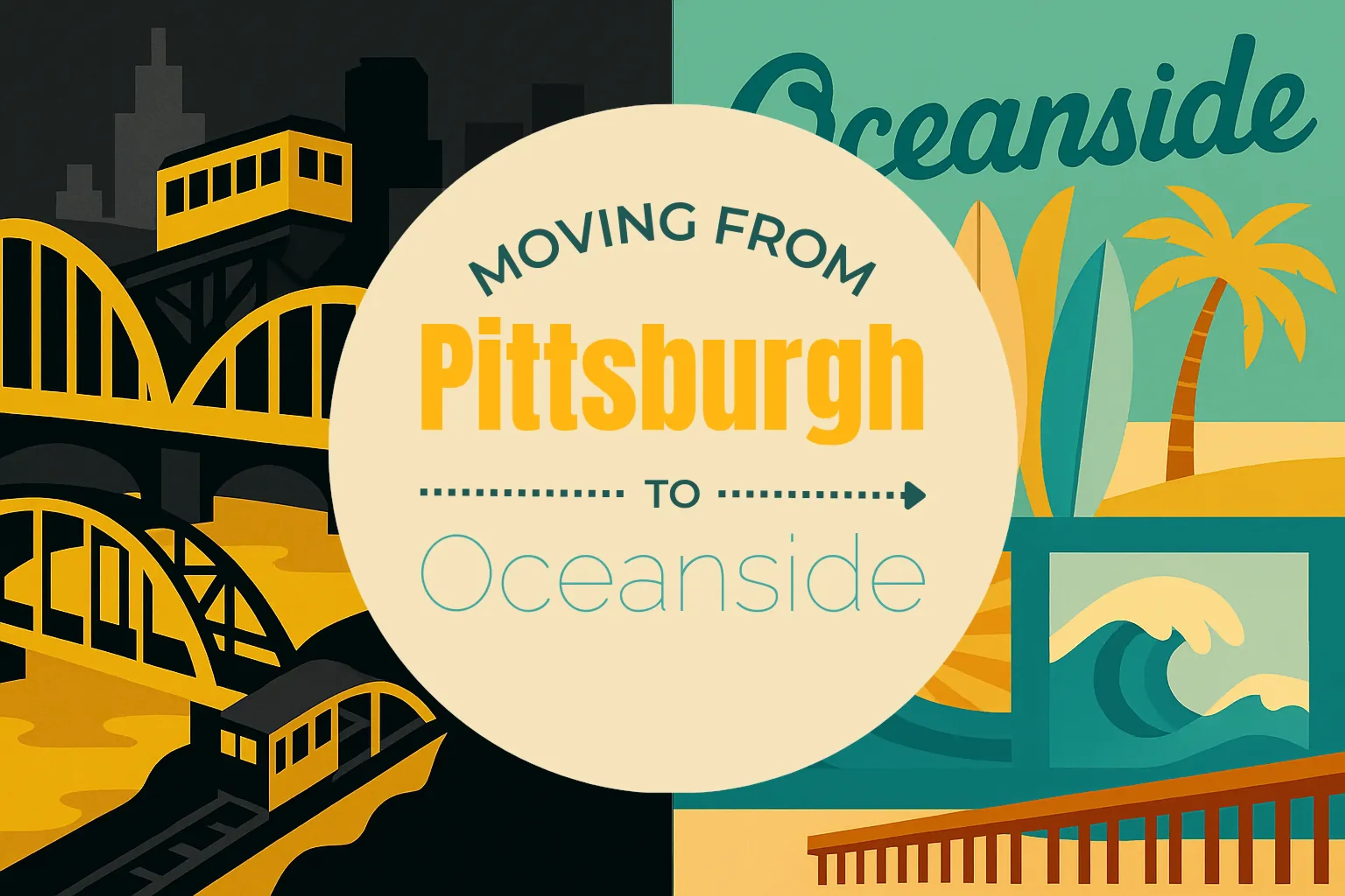 Side-by-side comparison of Pittsburgh to Oceanside moving companies