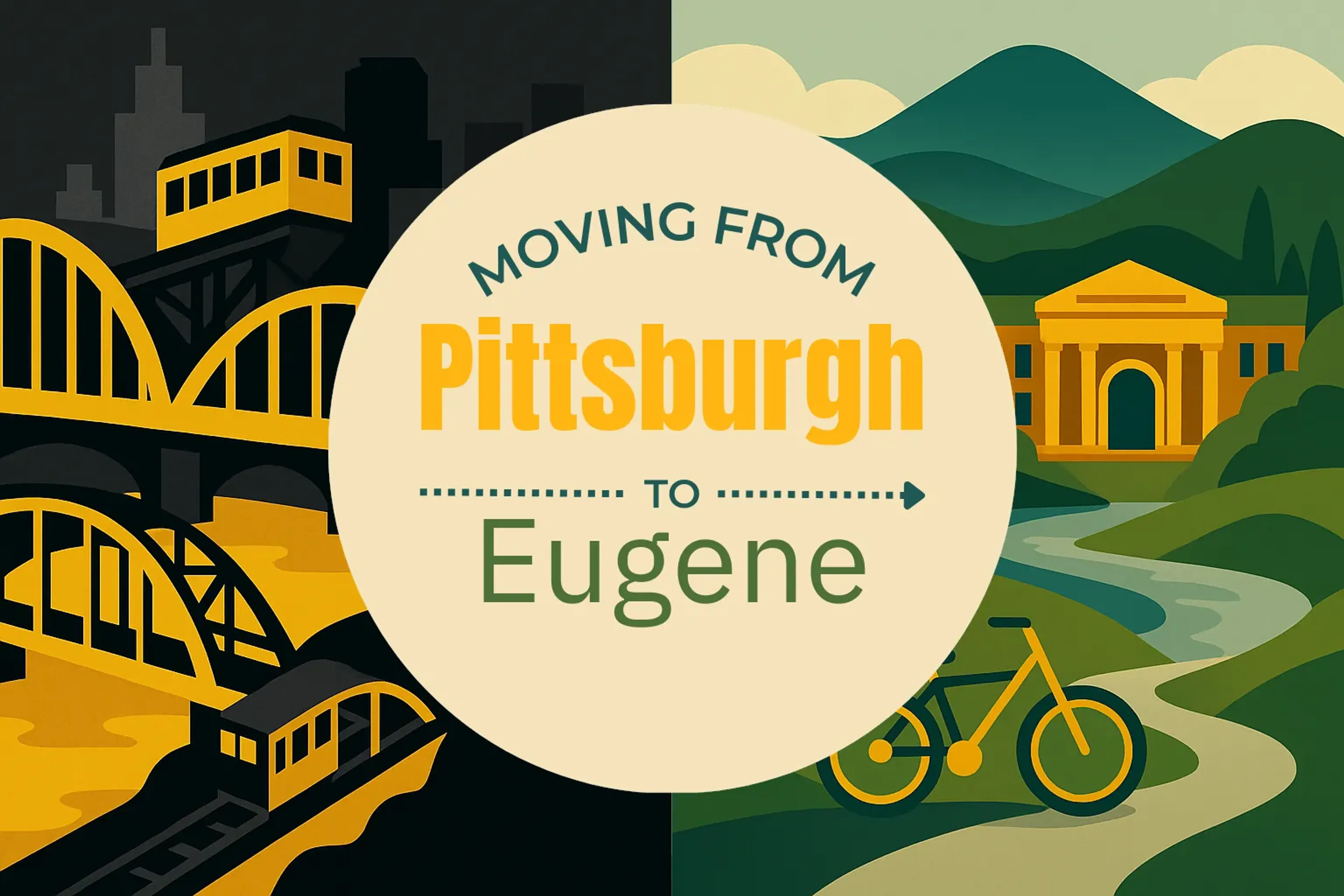 Side-by-side comparison of Pittsburgh to Eugene moving companies