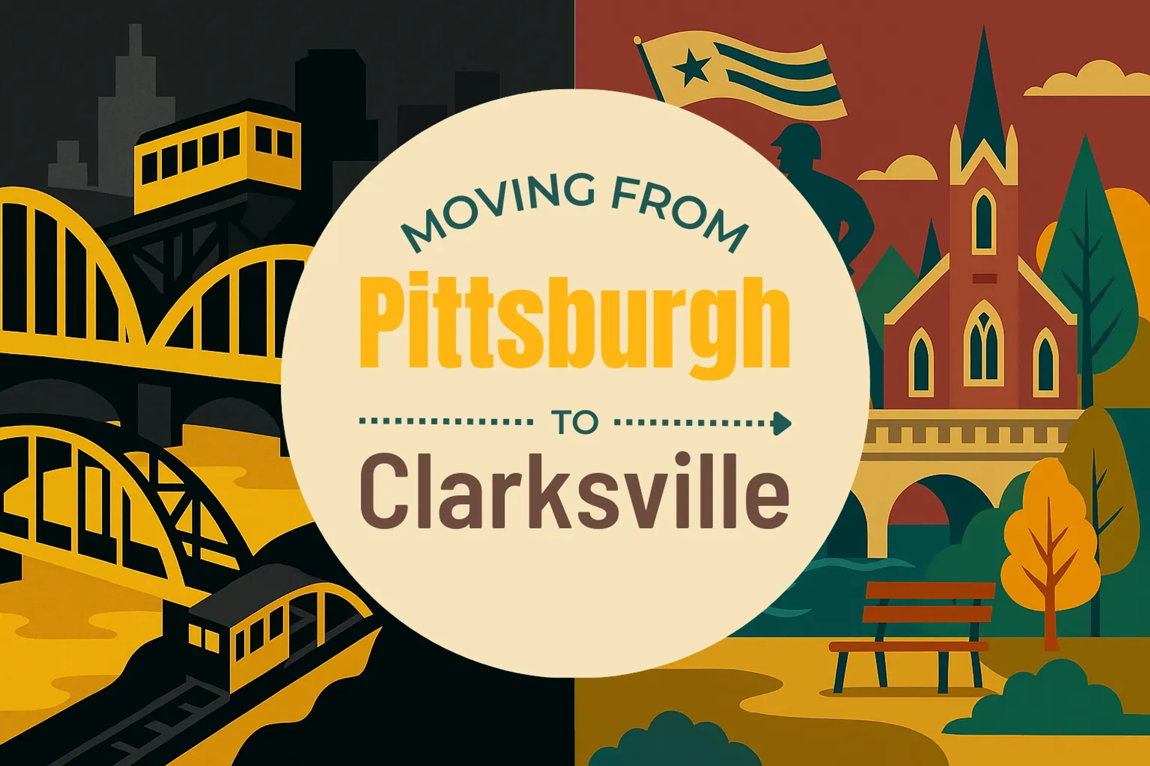 Side-by-side comparison of Pittsburgh to Clarksville moving companies
