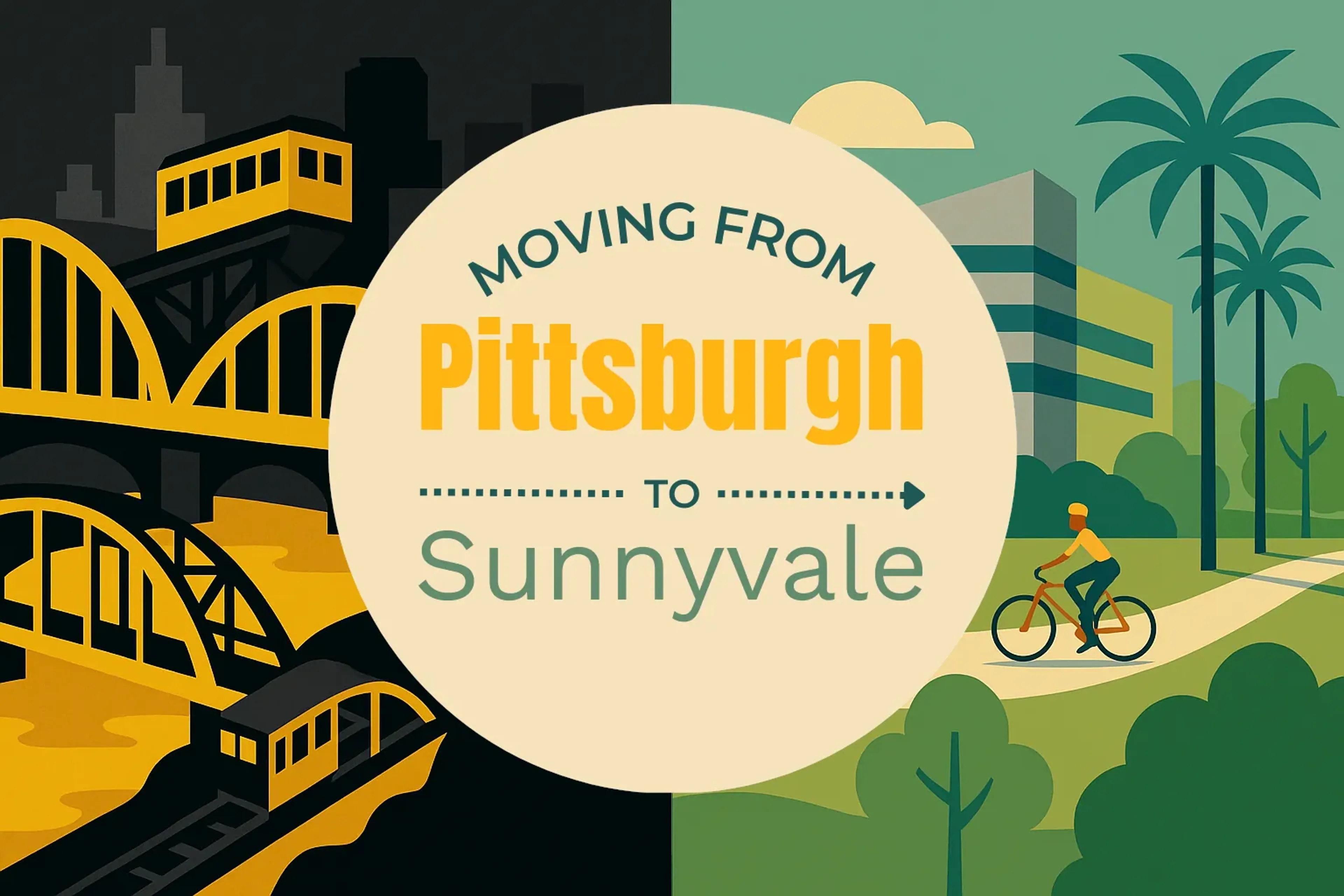 Side-by-side comparison of Pittsburgh to Sunnyvale moving companies