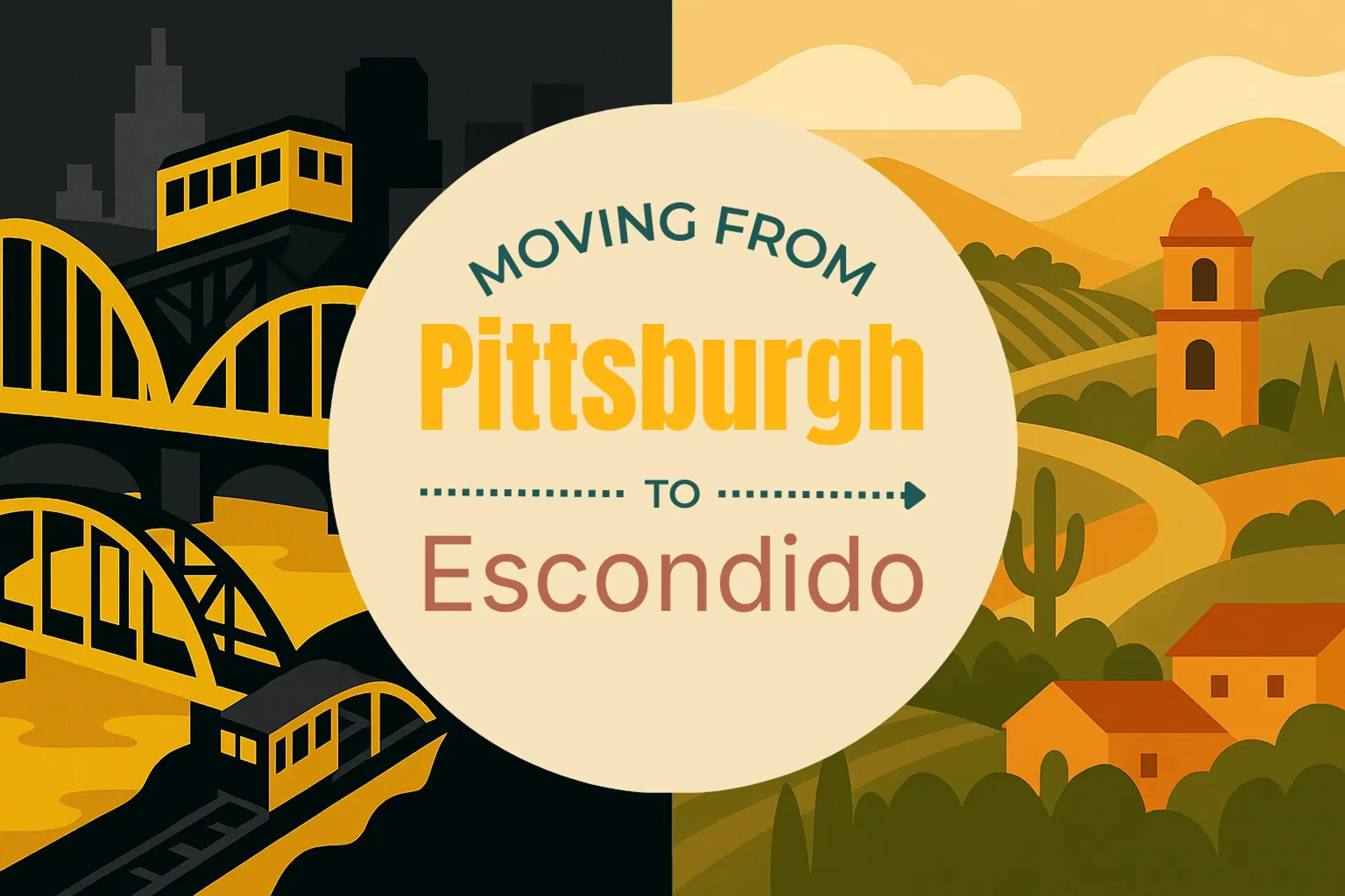 Side-by-side comparison of Pittsburgh to Escondido moving companies