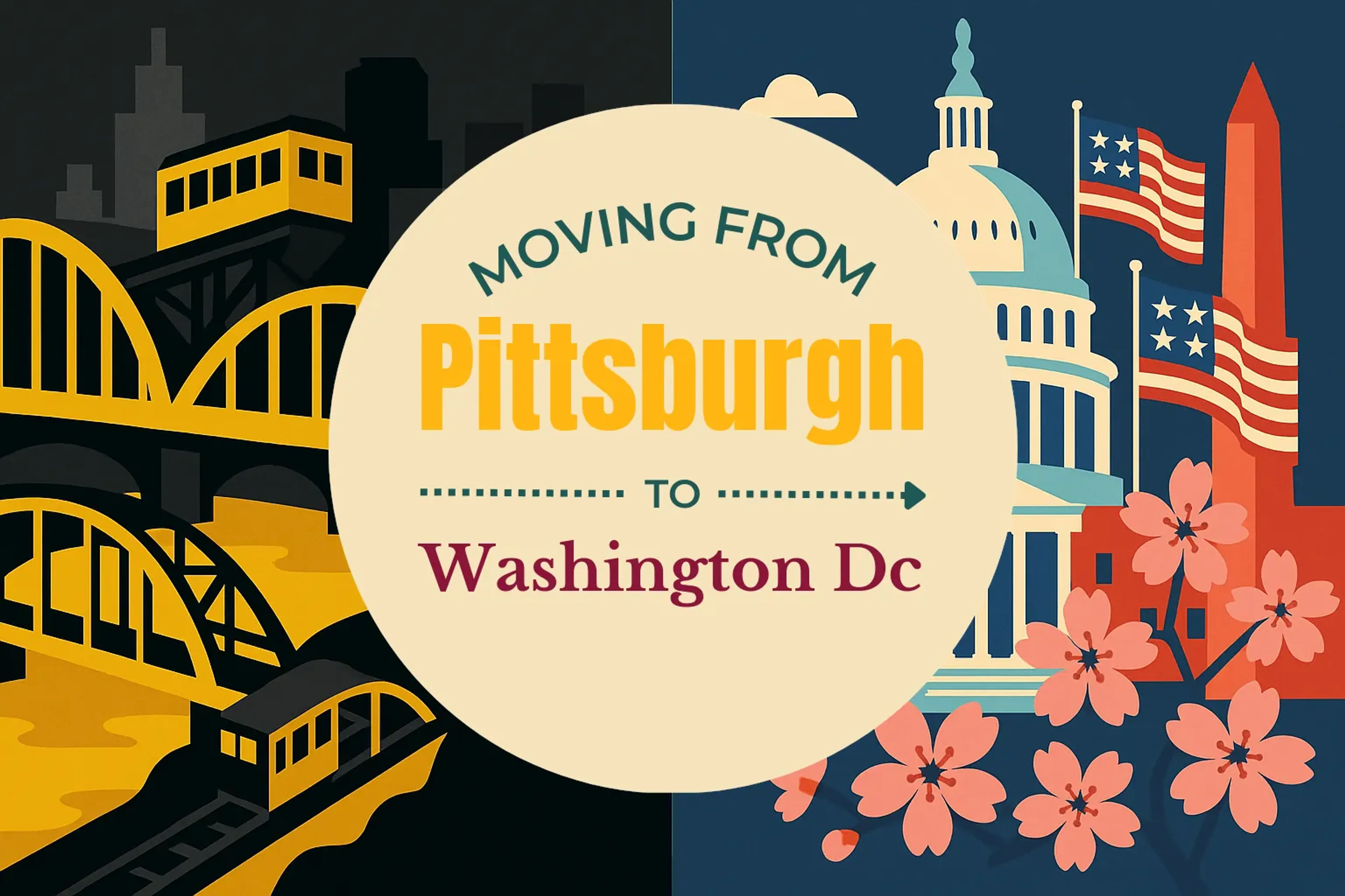 Side-by-side comparison of Pittsburgh to Washington DC moving companies