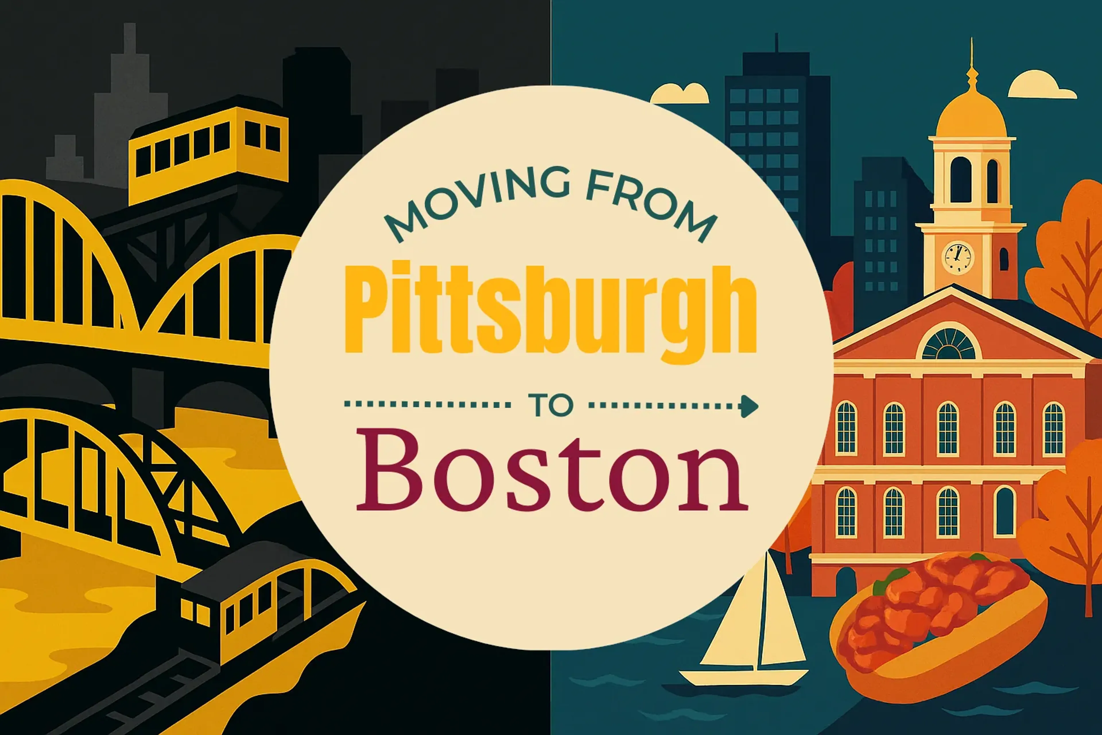 Side-by-side comparison of Pittsburgh to Boston moving companies