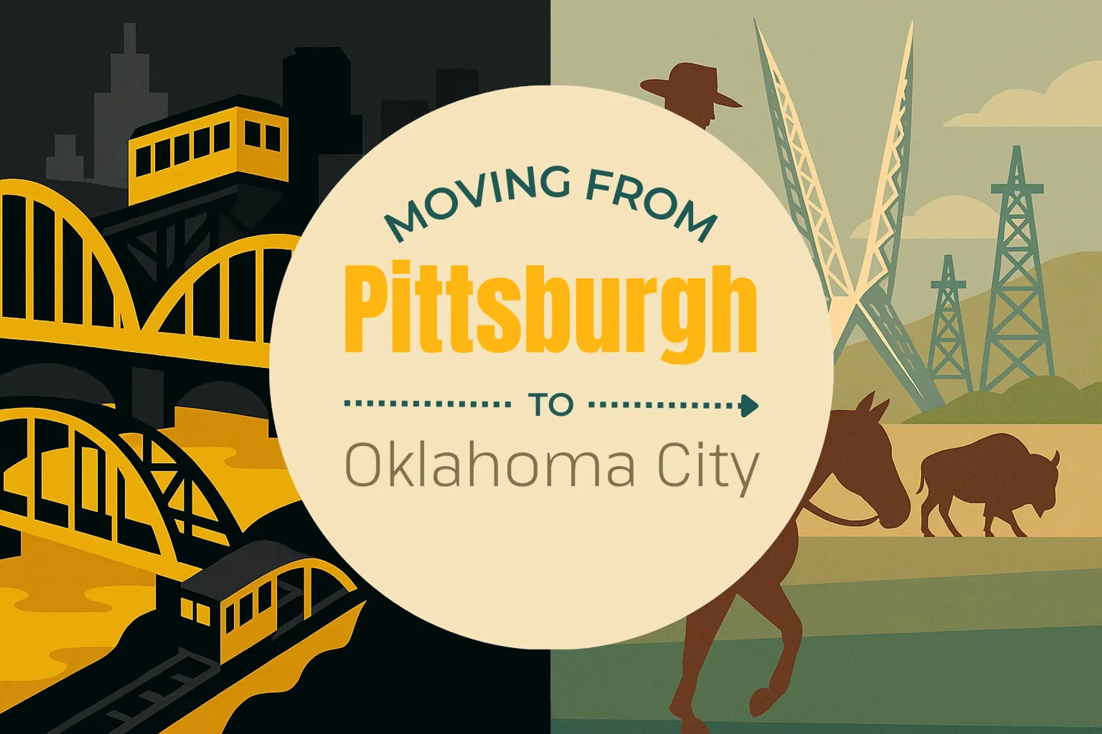 Side-by-side comparison of Pittsburgh to Oklahoma City moving companies