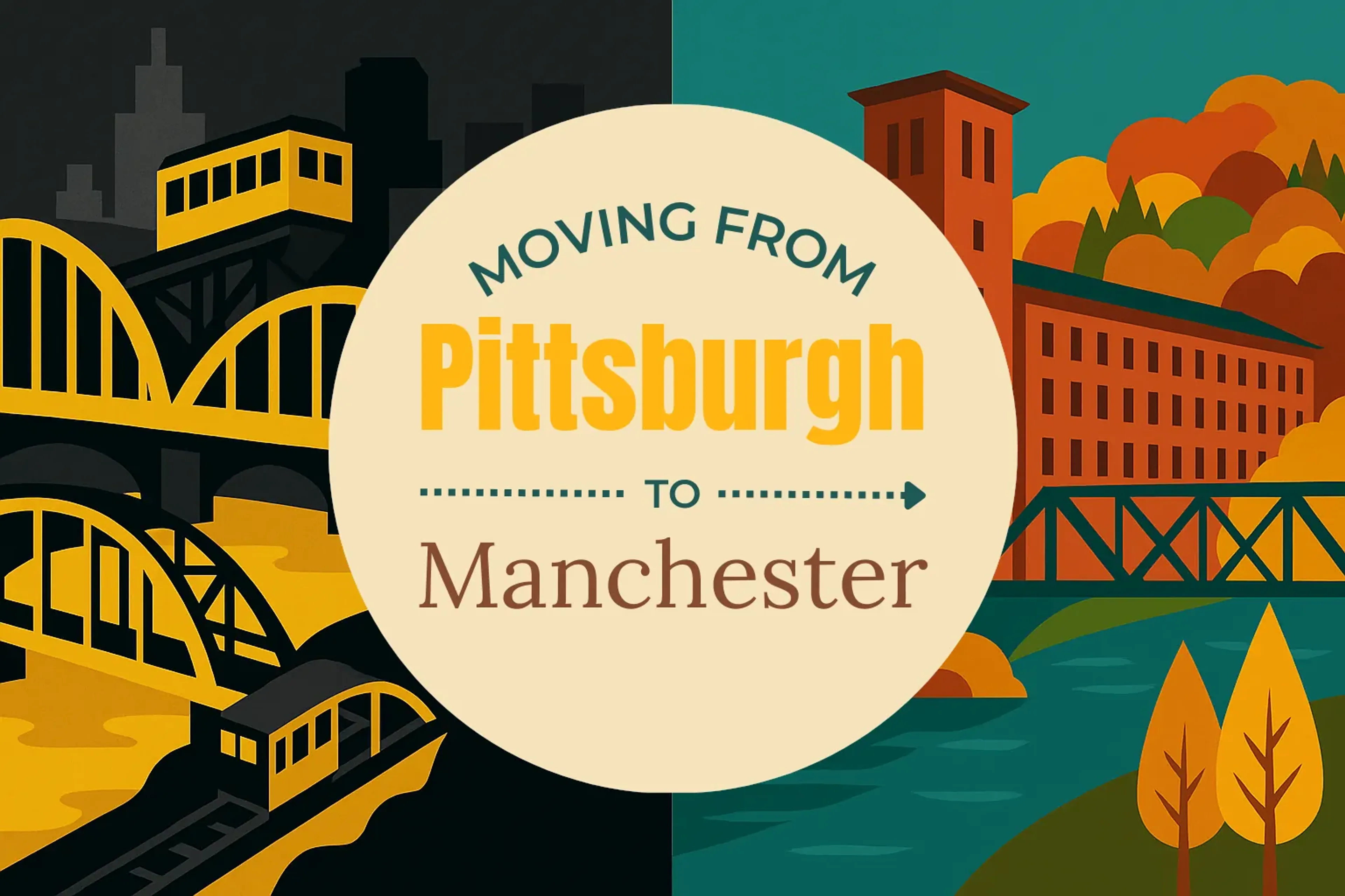Side-by-side comparison of Pittsburgh to Manchester moving companies
