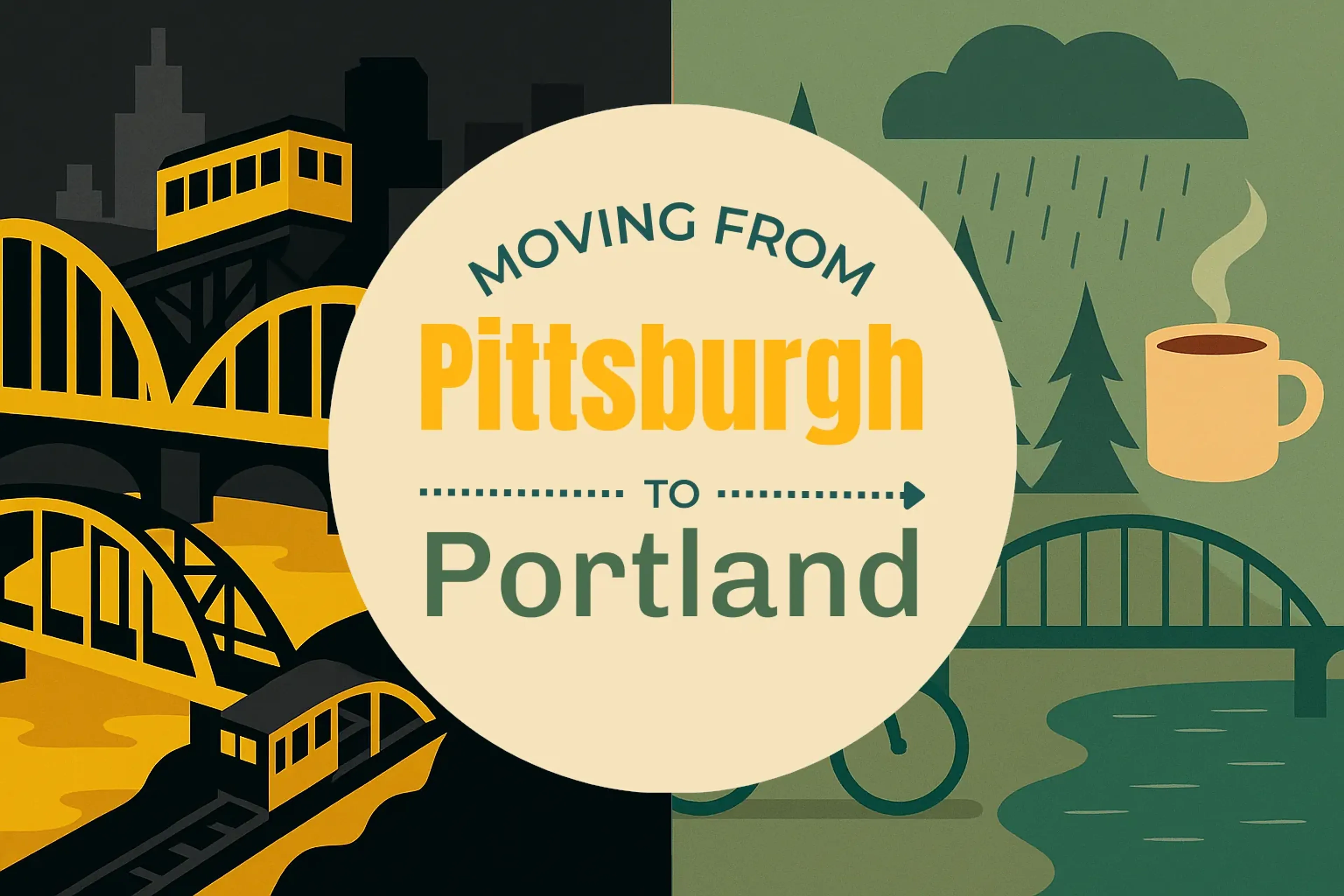 Side-by-side comparison of Pittsburgh to Portland moving companies