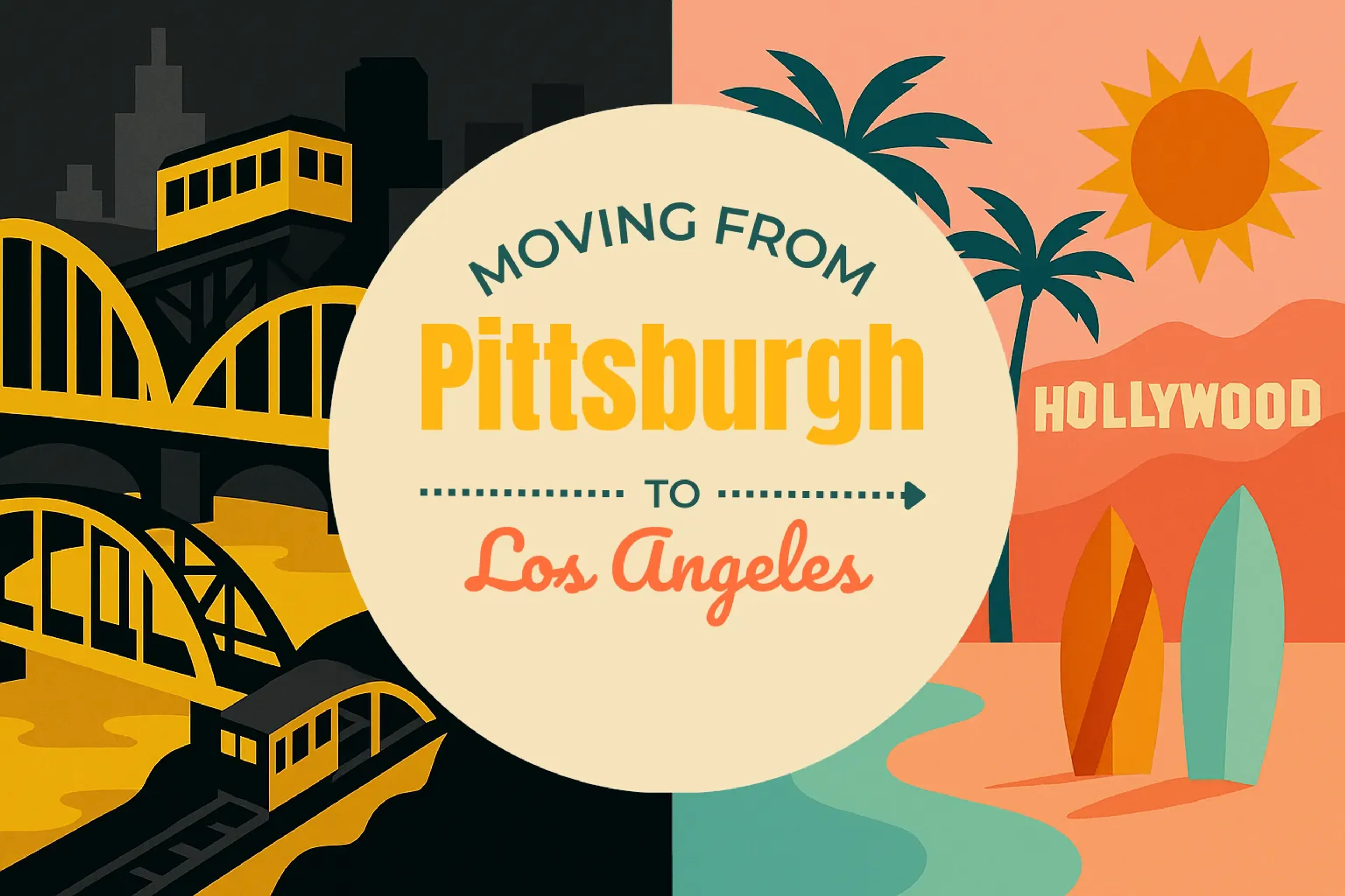 Side-by-side comparison of Pittsburgh to Los Angeles moving companies