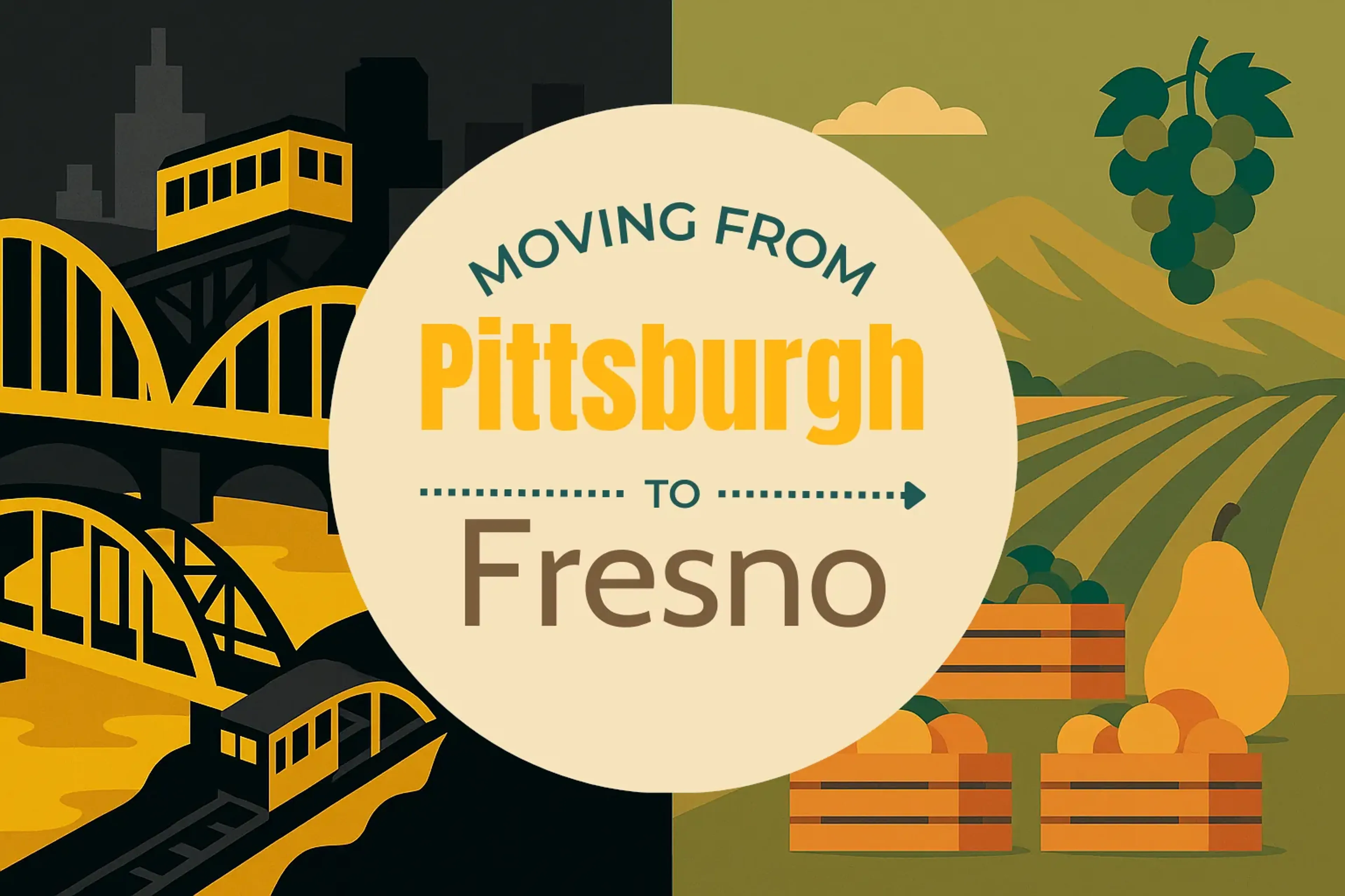 Side-by-side comparison of Pittsburgh to Fresno moving companies