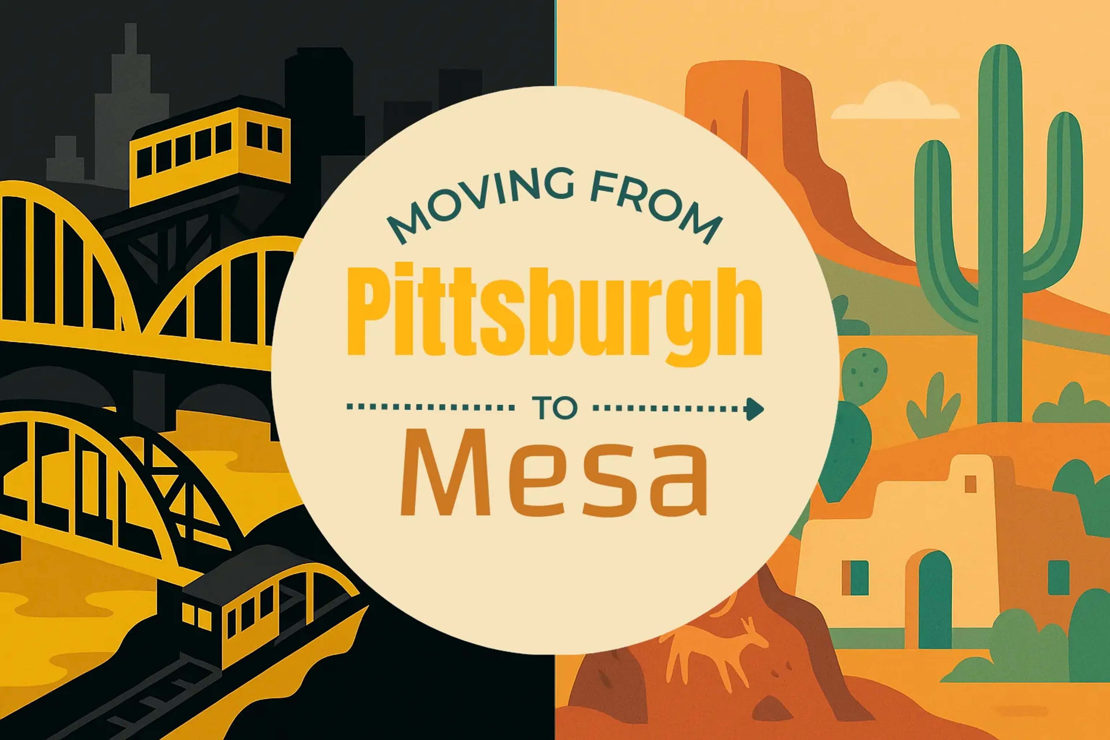 Side-by-side comparison of Pittsburgh to Mesa moving companies