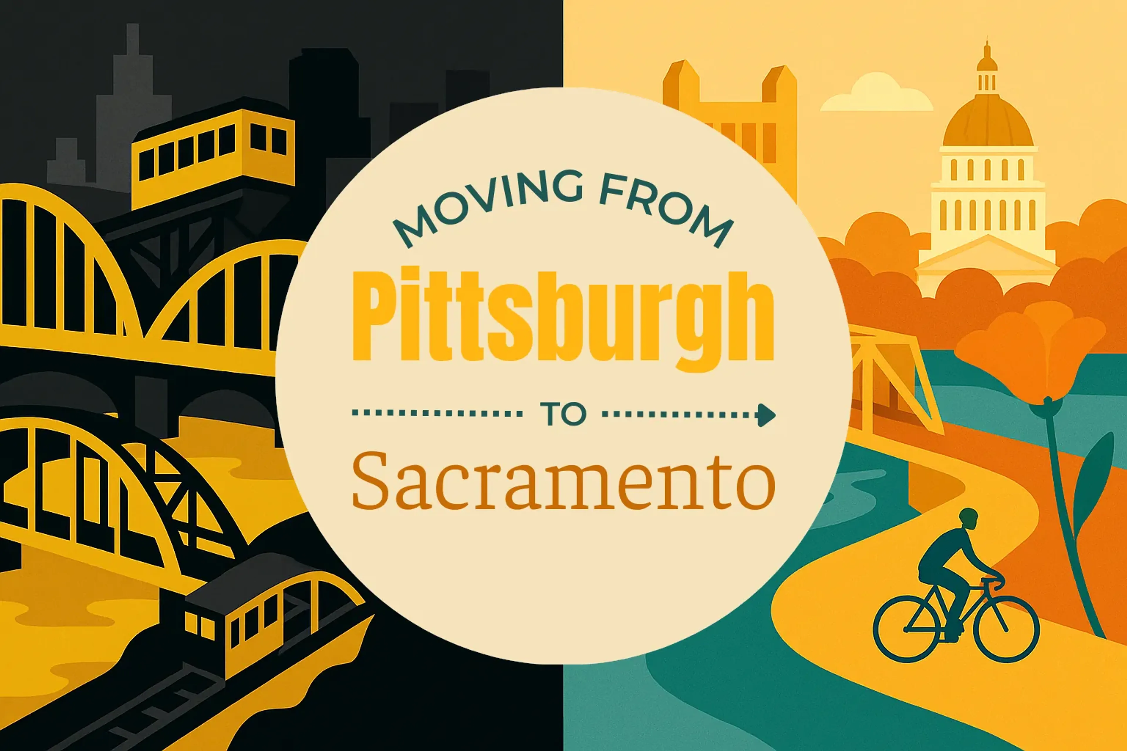 Side-by-side comparison of Pittsburgh to Sacramento moving companies