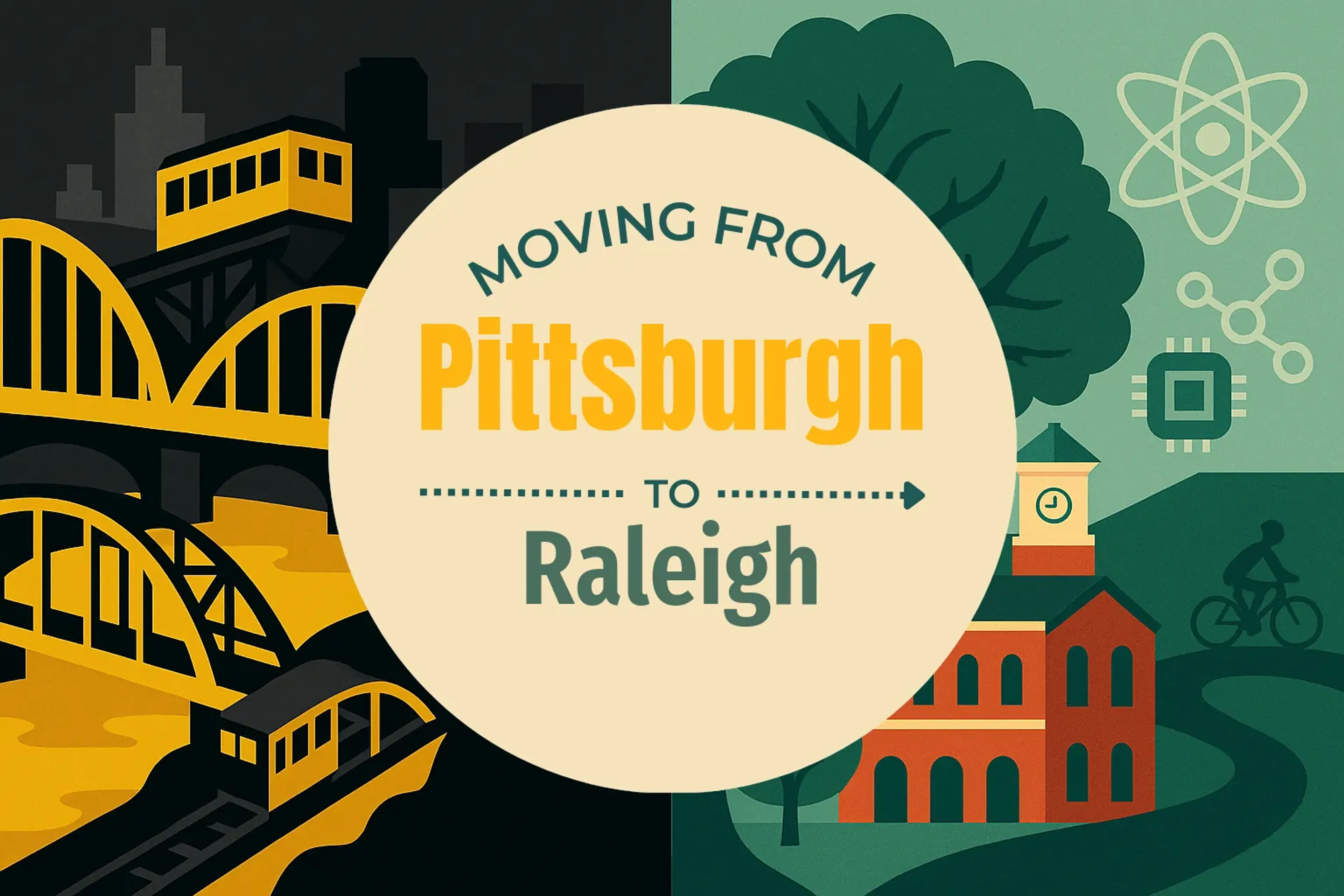 Side-by-side comparison of Pittsburgh to Raleigh moving companies
