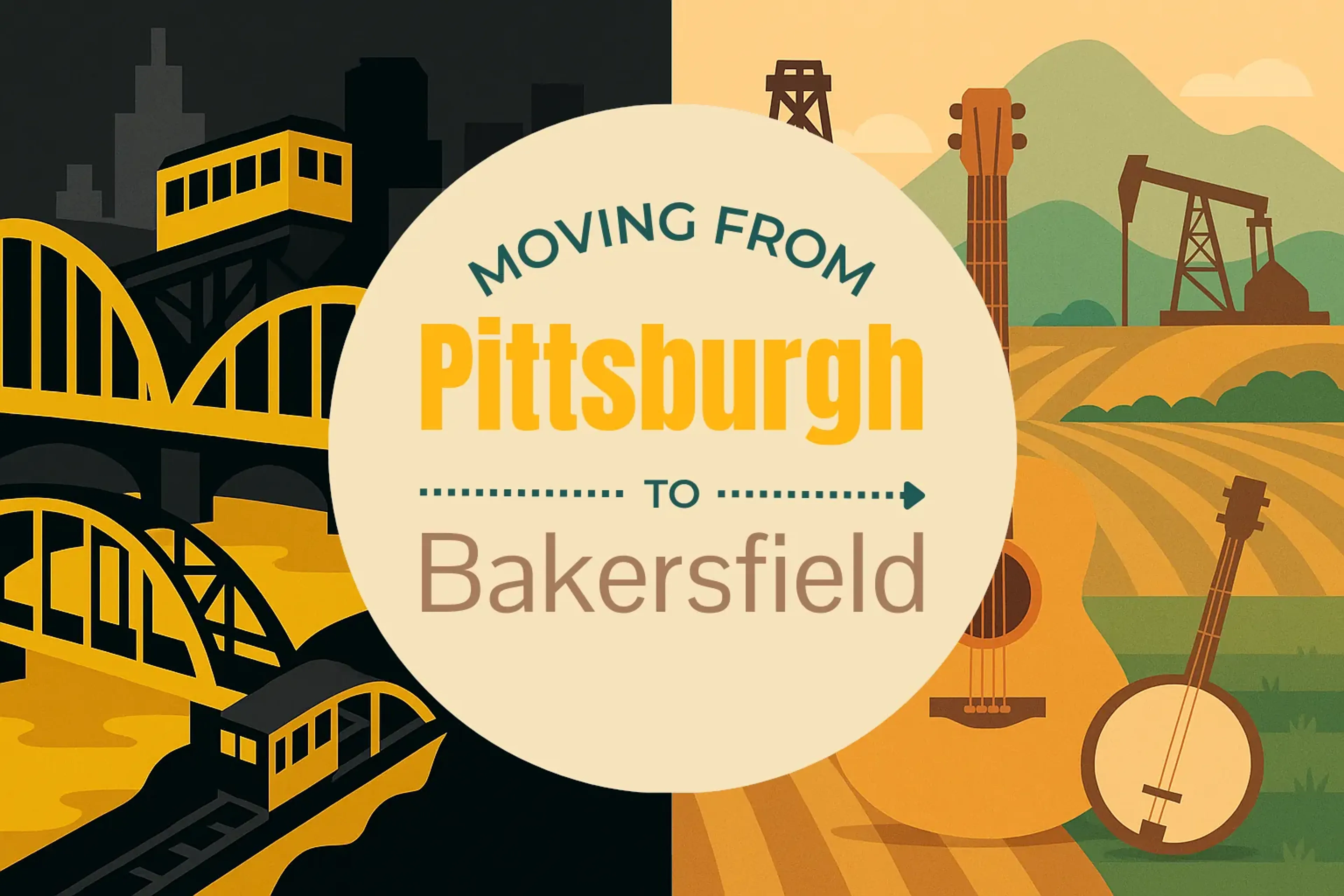 Side-by-side comparison of Pittsburgh to Bakersfield moving companies