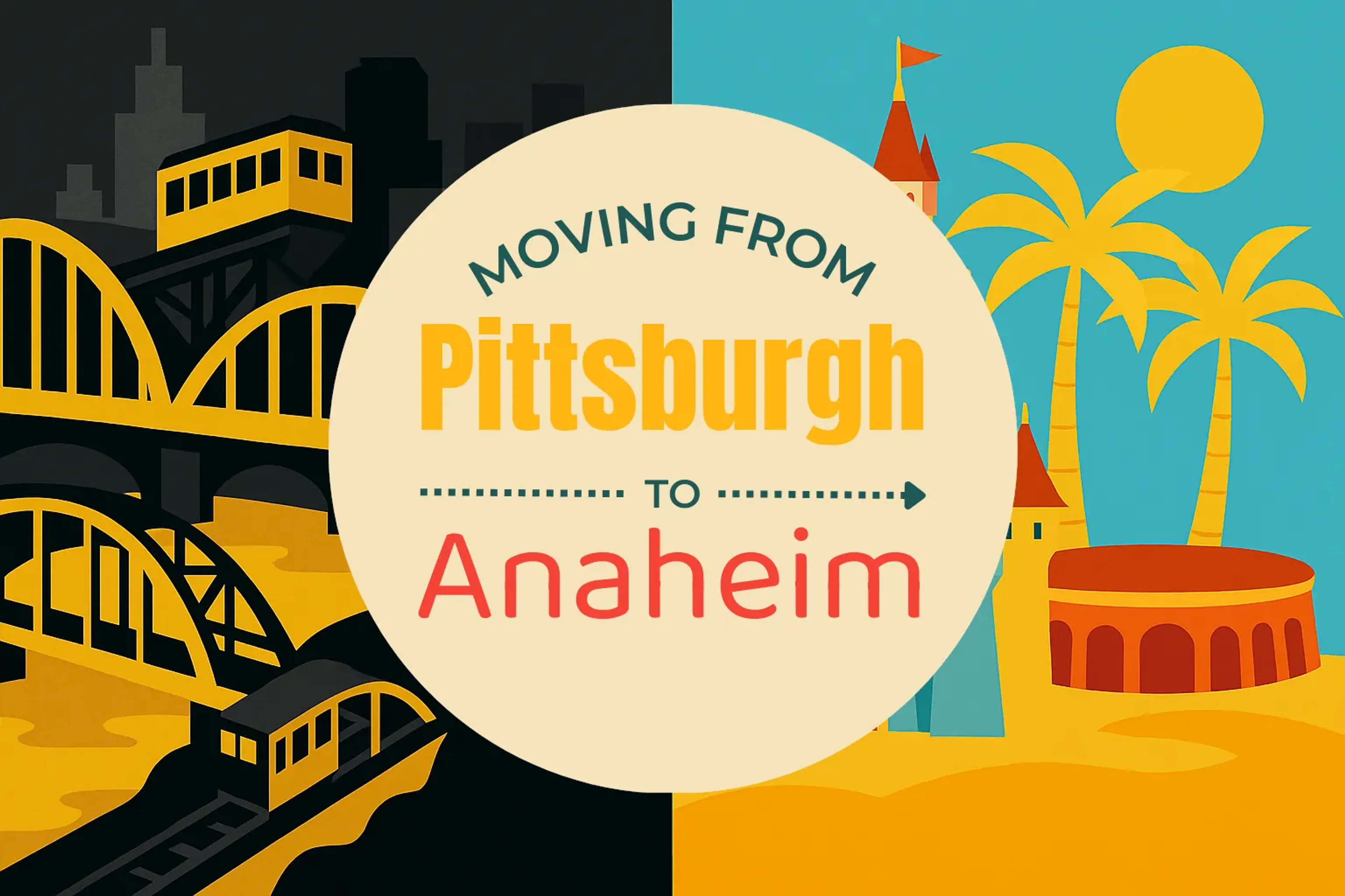 Side-by-side comparison of Pittsburgh to Anaheim moving companies