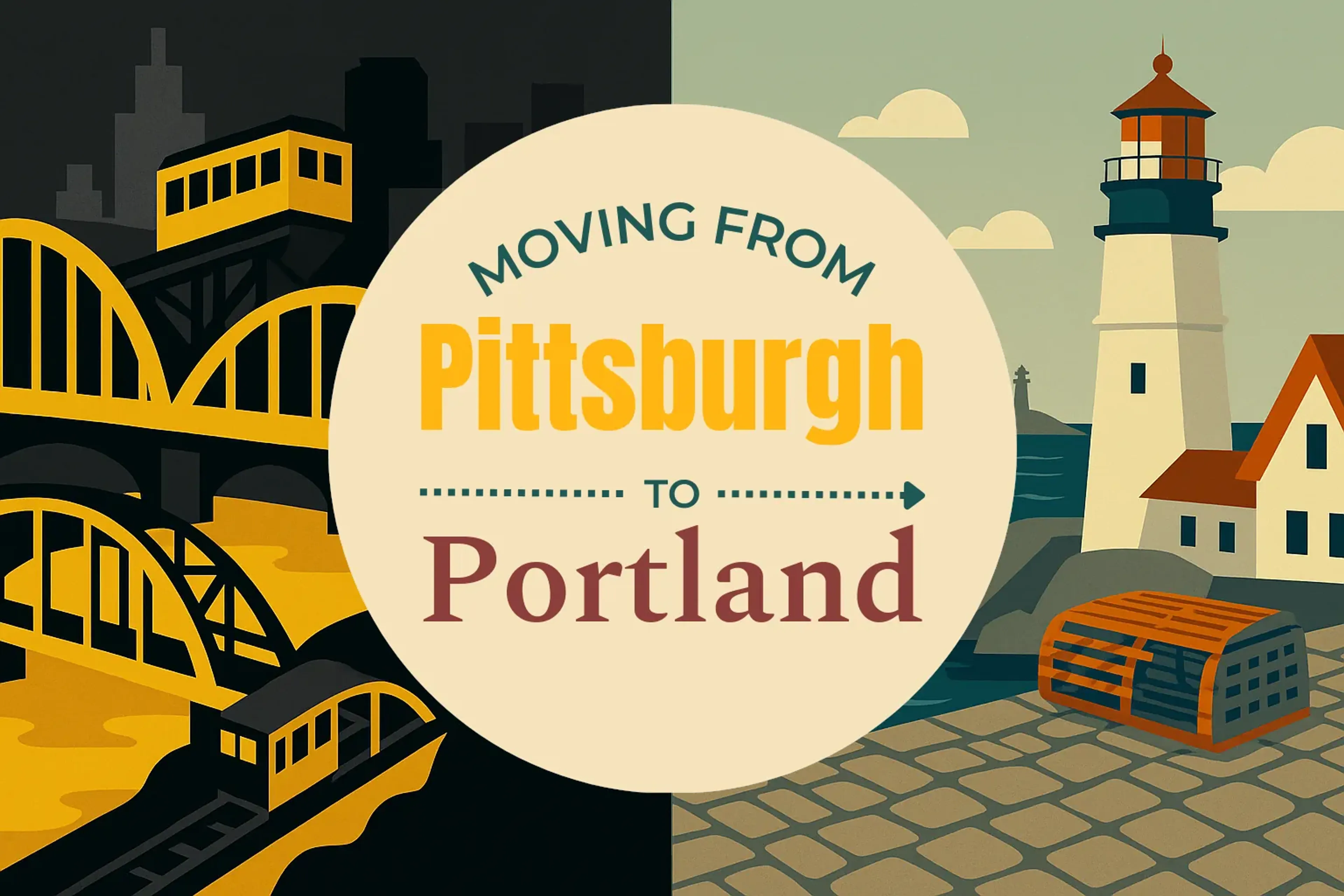 Side-by-side comparison of Pittsburgh to Portland moving companies