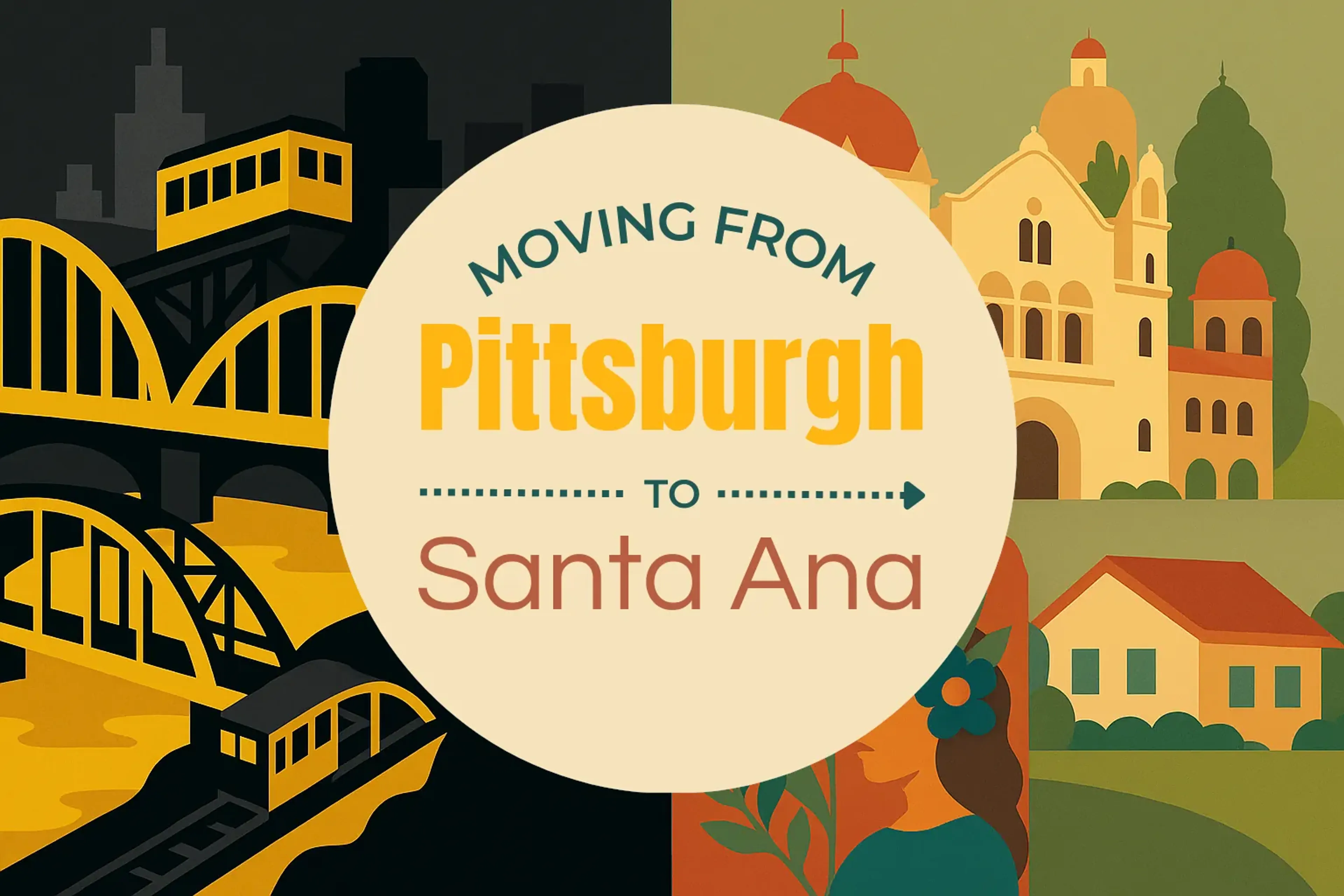 Side-by-side comparison of Pittsburgh to Santa Ana moving companies