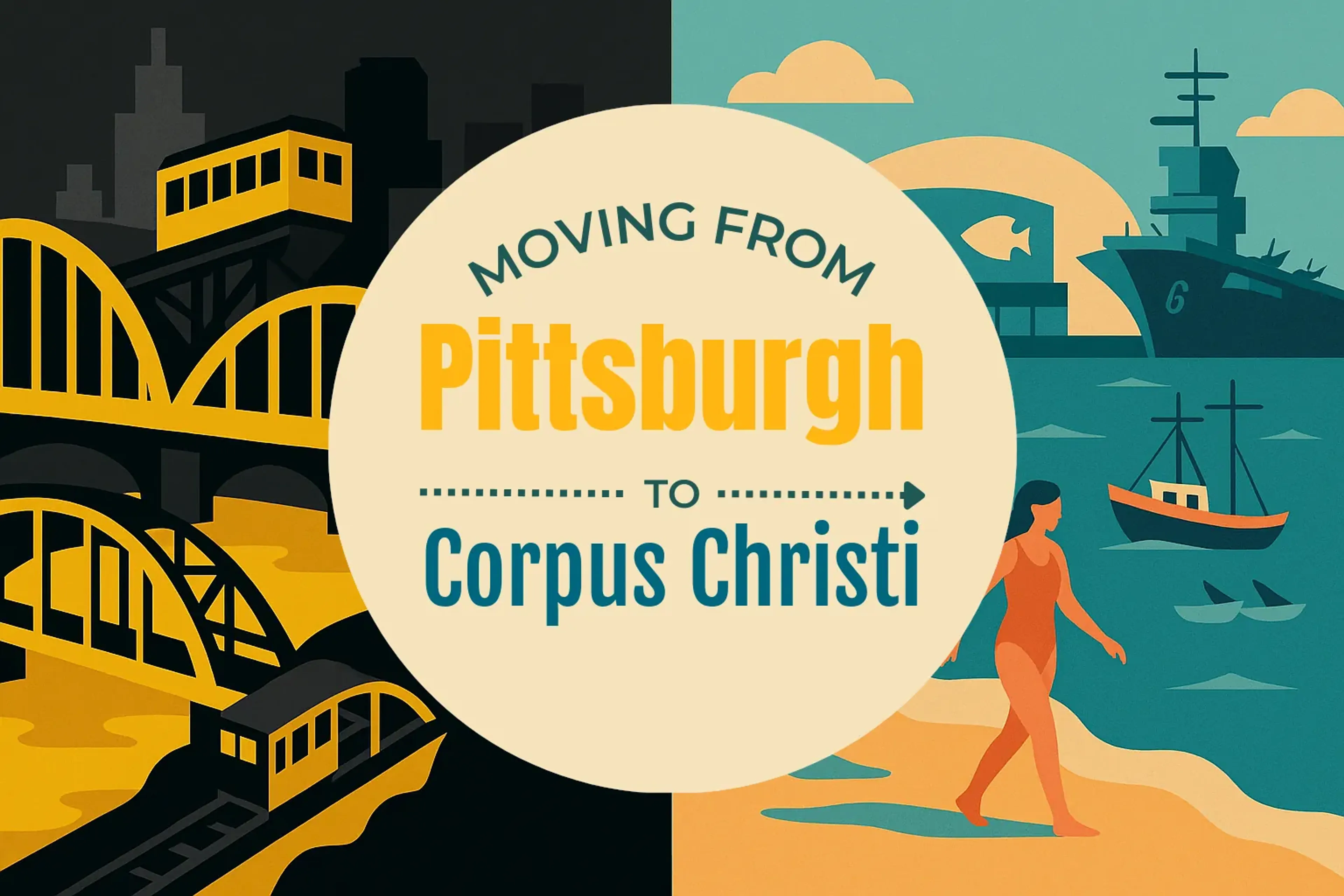 Side-by-side comparison of Pittsburgh to Corpus Christi moving companies
