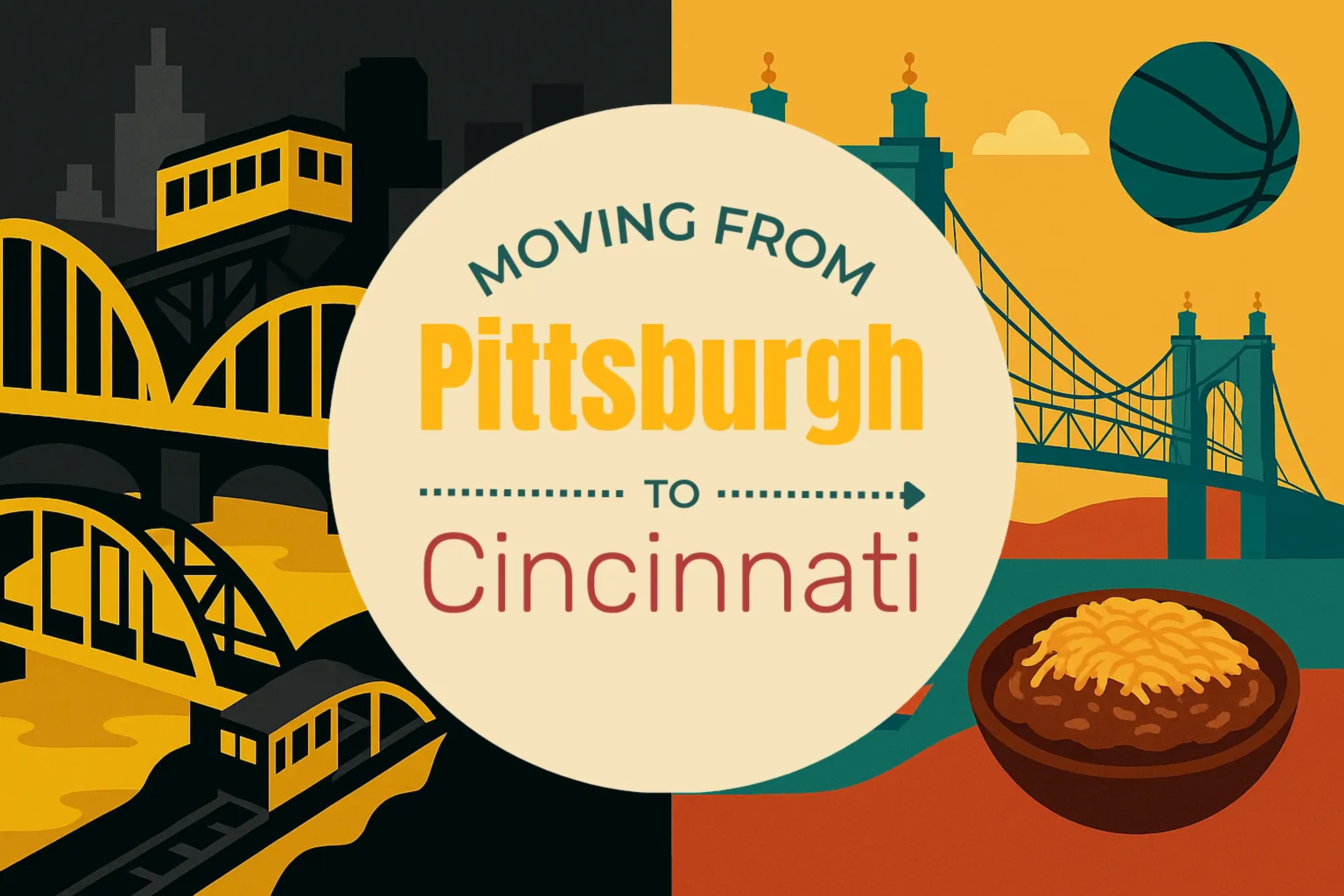 Side-by-side comparison of Pittsburgh to Cincinnati moving companies