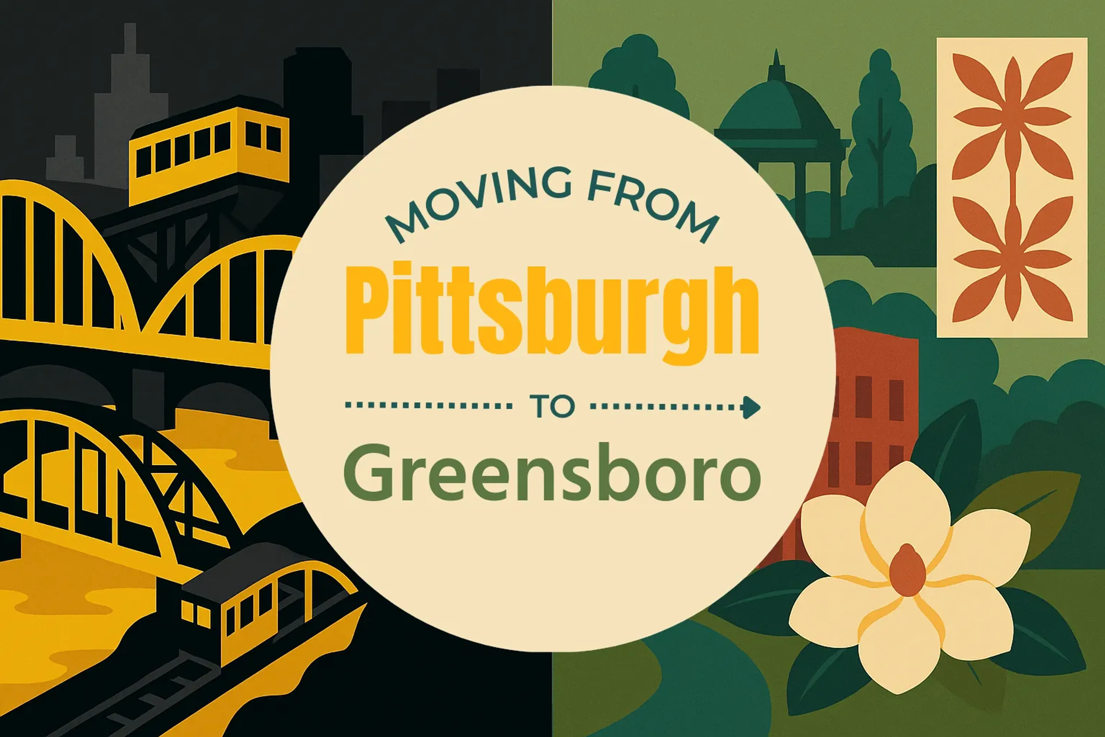 Side-by-side comparison of Pittsburgh to Greensboro moving companies