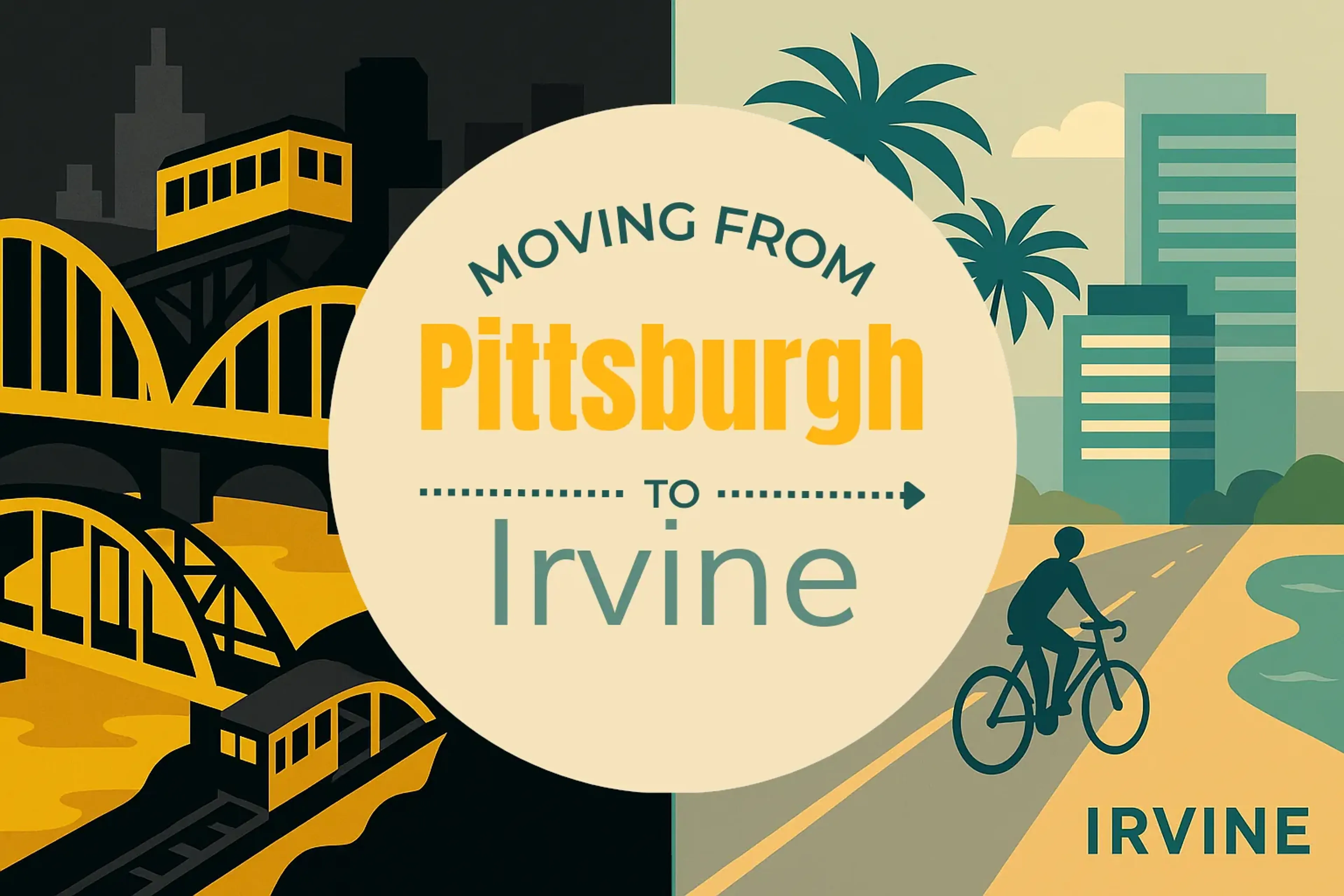 Side-by-side comparison of Pittsburgh to Irvine moving companies