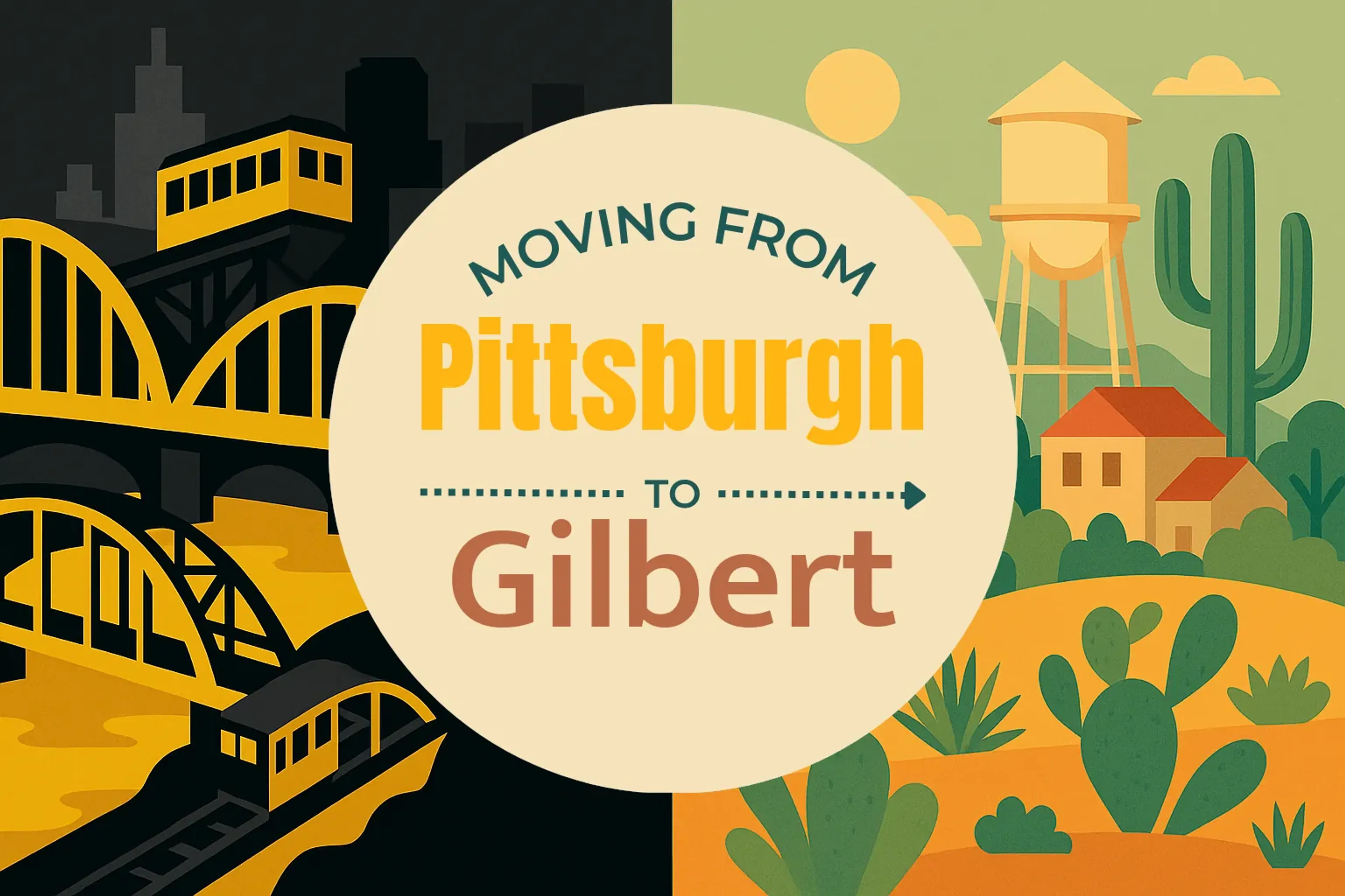 Side-by-side comparison of Pittsburgh to Gilbert moving companies