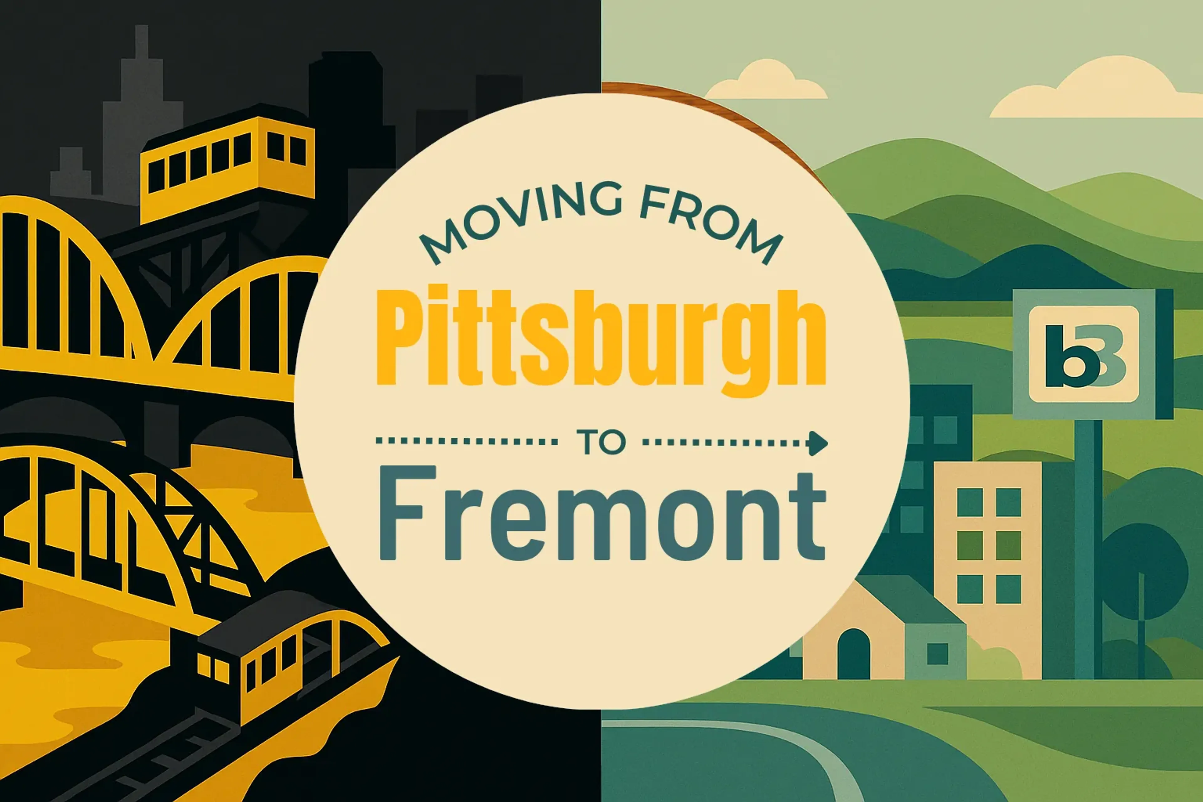 Side-by-side comparison of Pittsburgh to Fremont moving companies