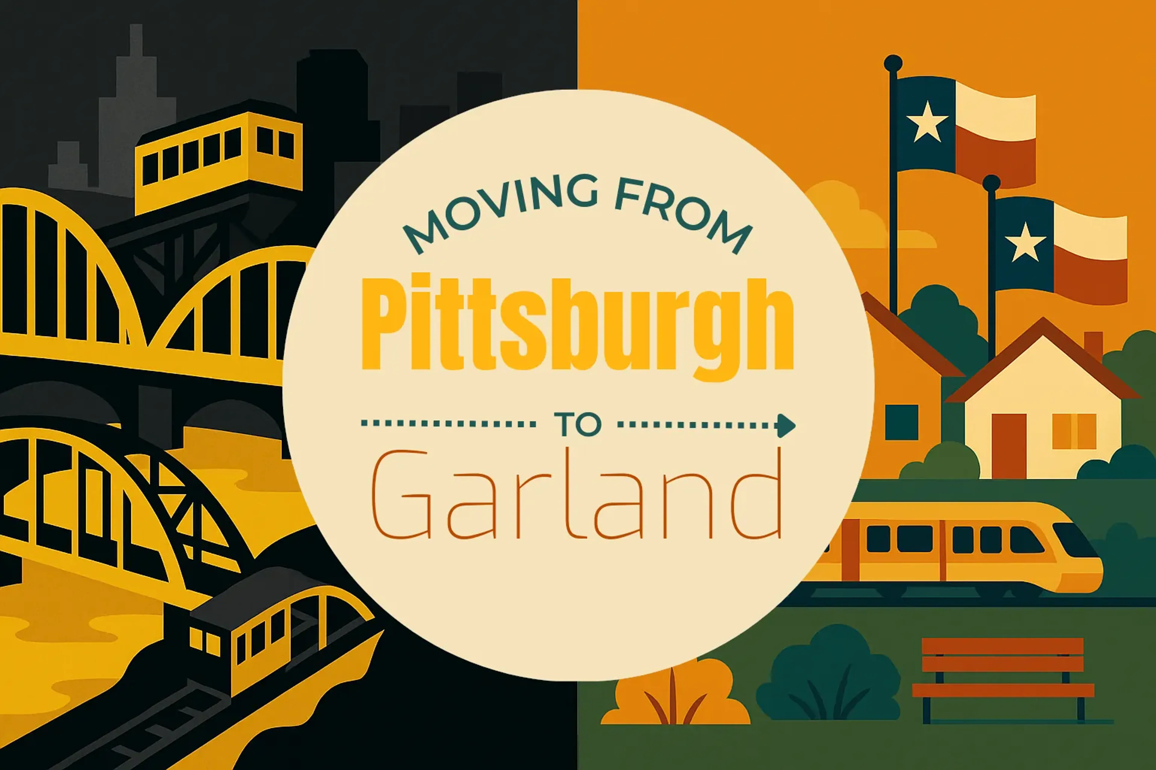 Side-by-side comparison of Pittsburgh to Garland moving companies