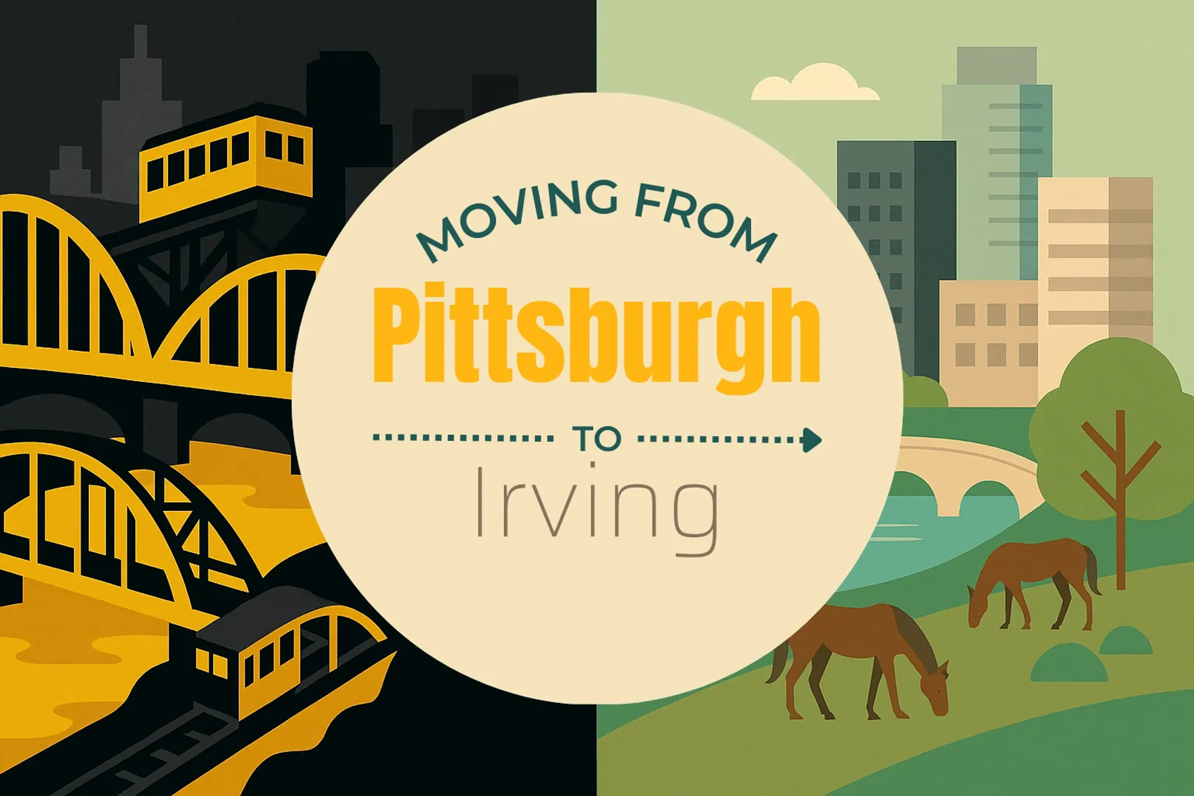 Side-by-side comparison of Pittsburgh to Irving moving companies