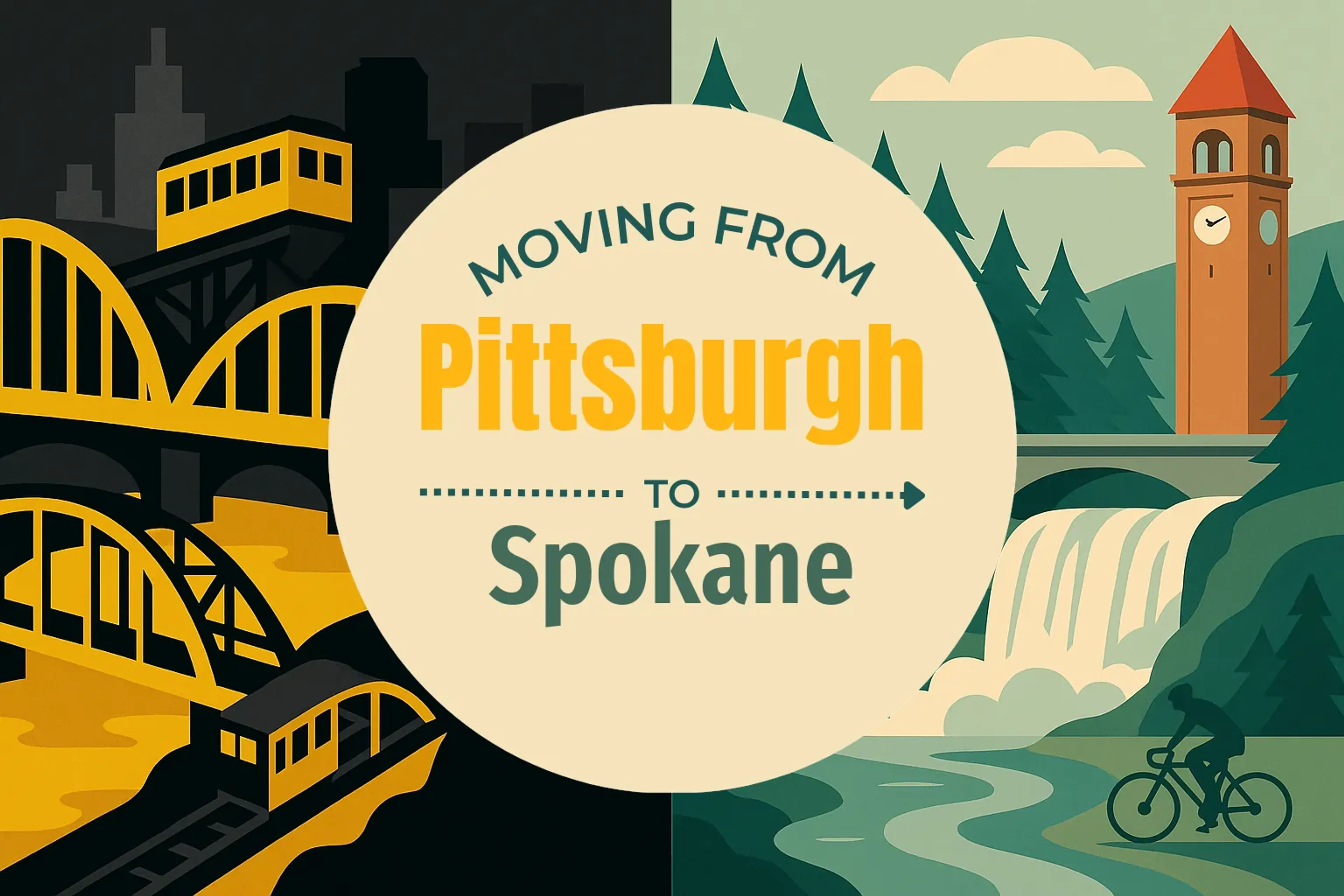 Side-by-side comparison of Pittsburgh to Spokane moving companies