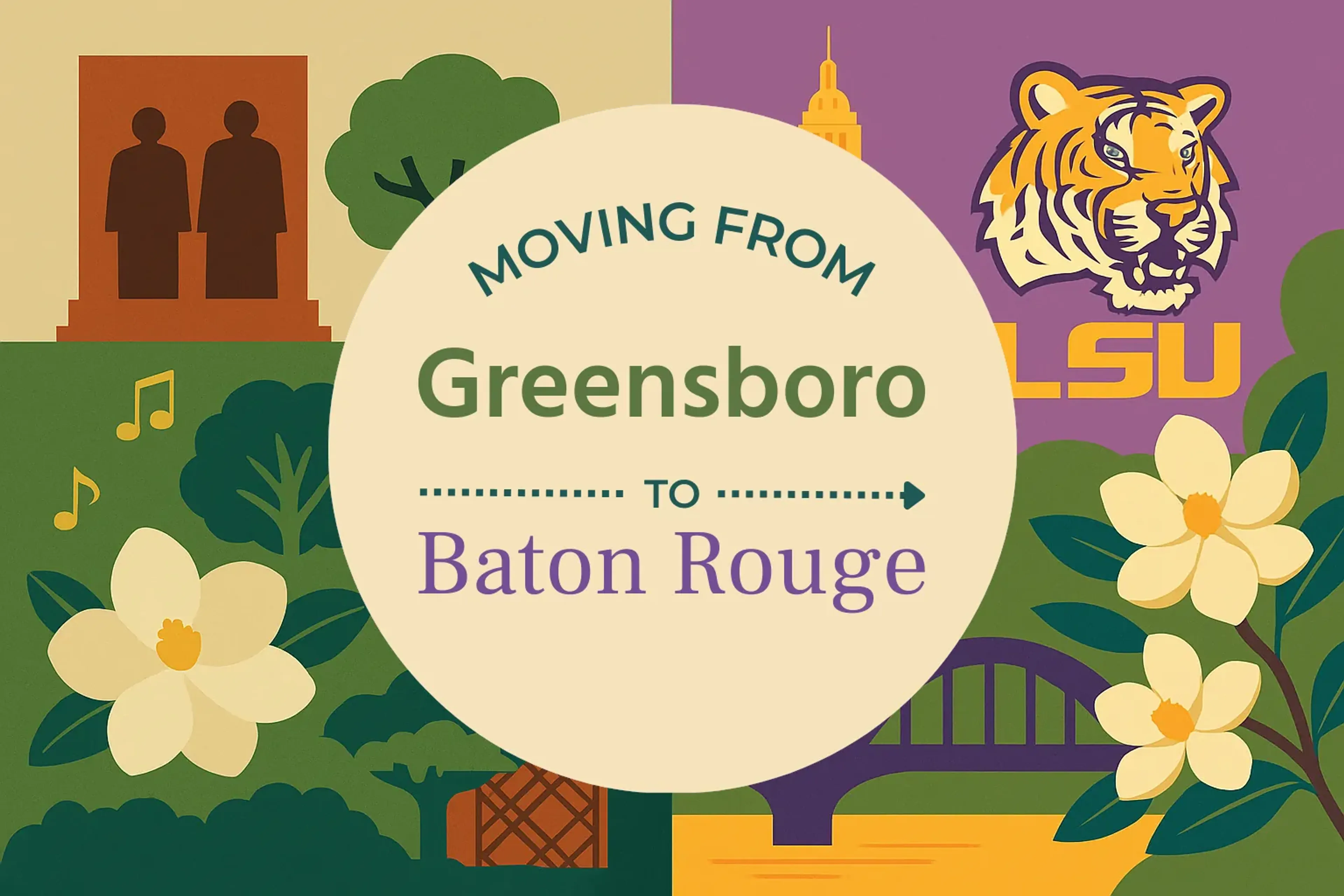Side-by-side comparison of Greensboro to Baton Rouge moving companies